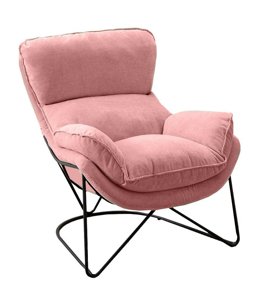 EASY - Fauteuil en velours rose