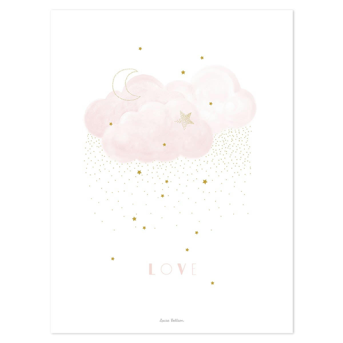 STARDUST - Affiche nuage en Papier Rose