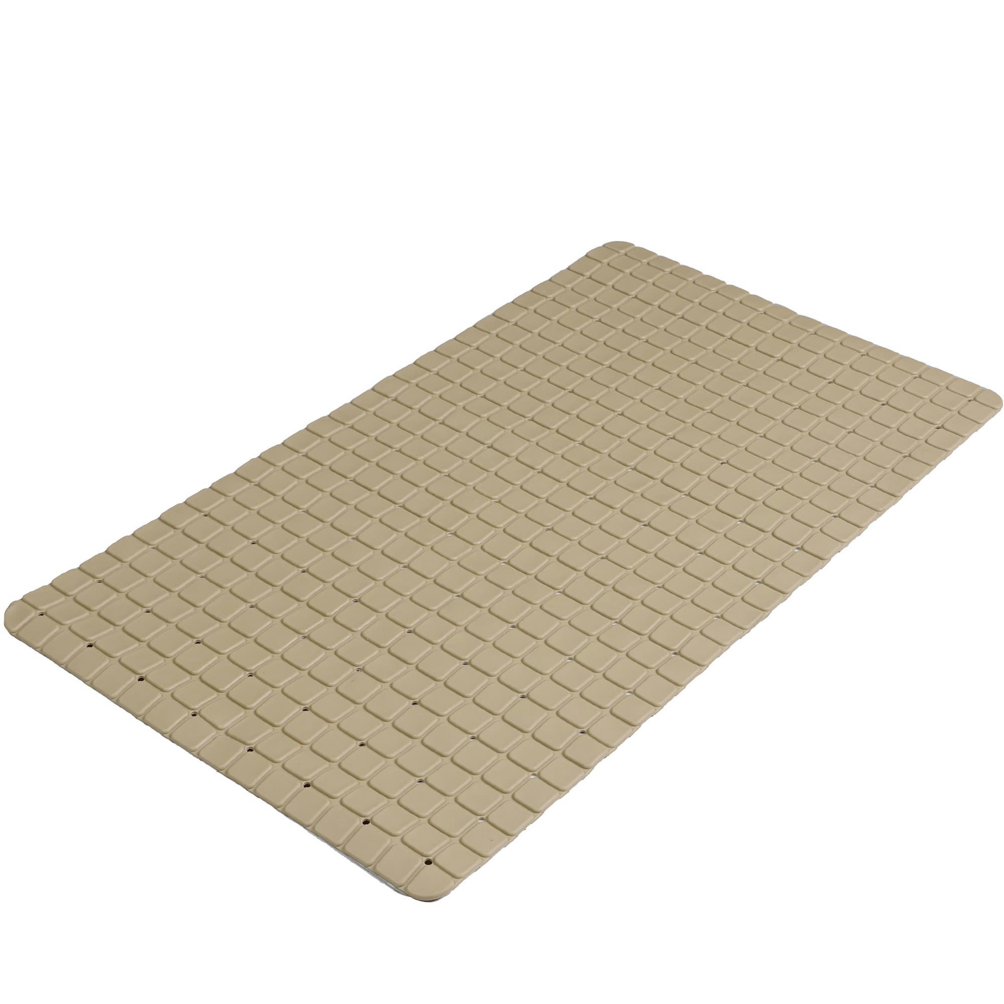 - Tapis fond de baignoire antidérapant PVC beige sable mosaic