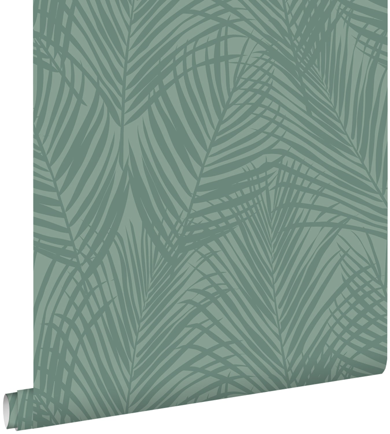 ESTAhome behang palmbladeren vergrijsd zeegroen - 53 cm x 10.05 m - 139302