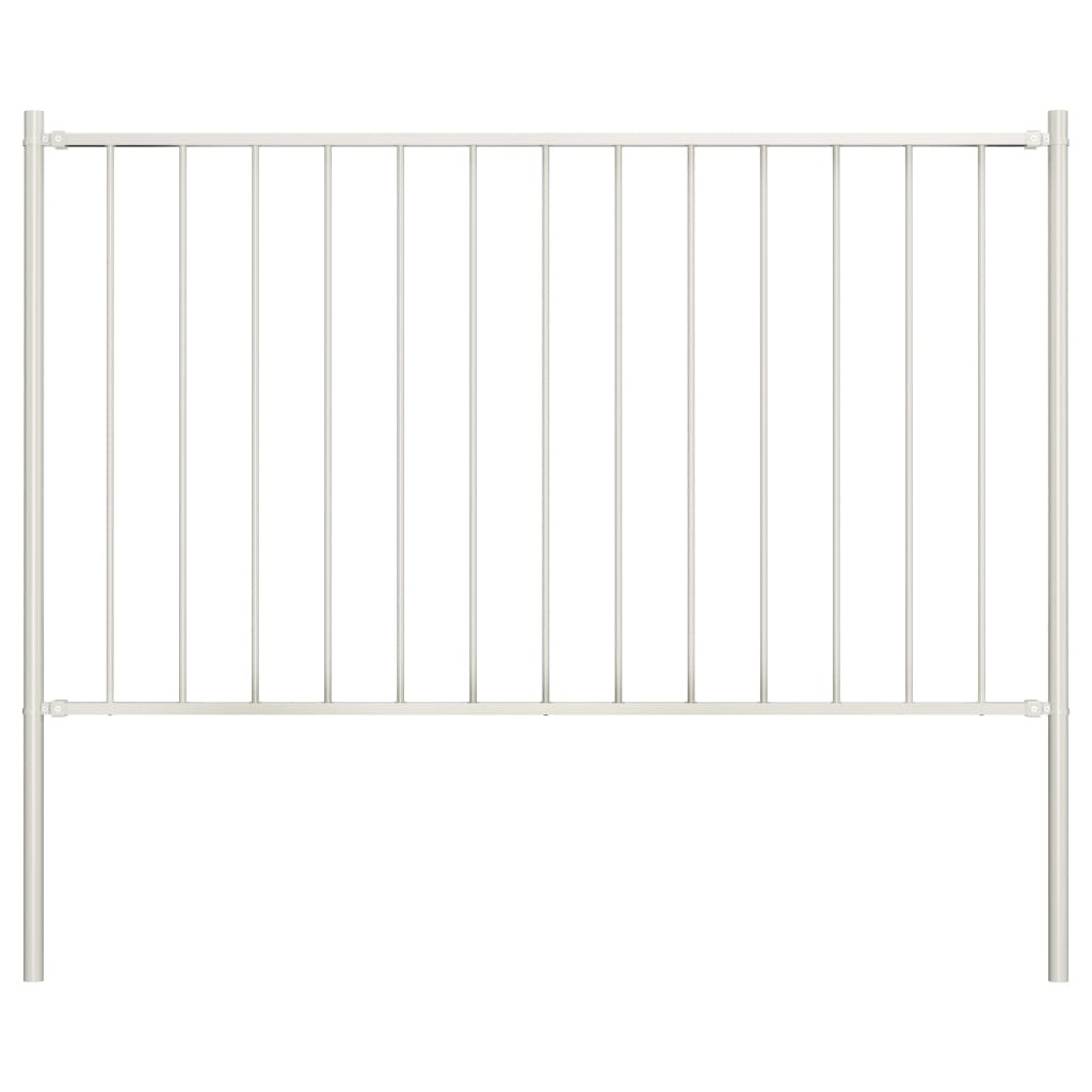 Panel ogrodzeniowy Biały 1.7 x 1.25 m Stal vidaXL