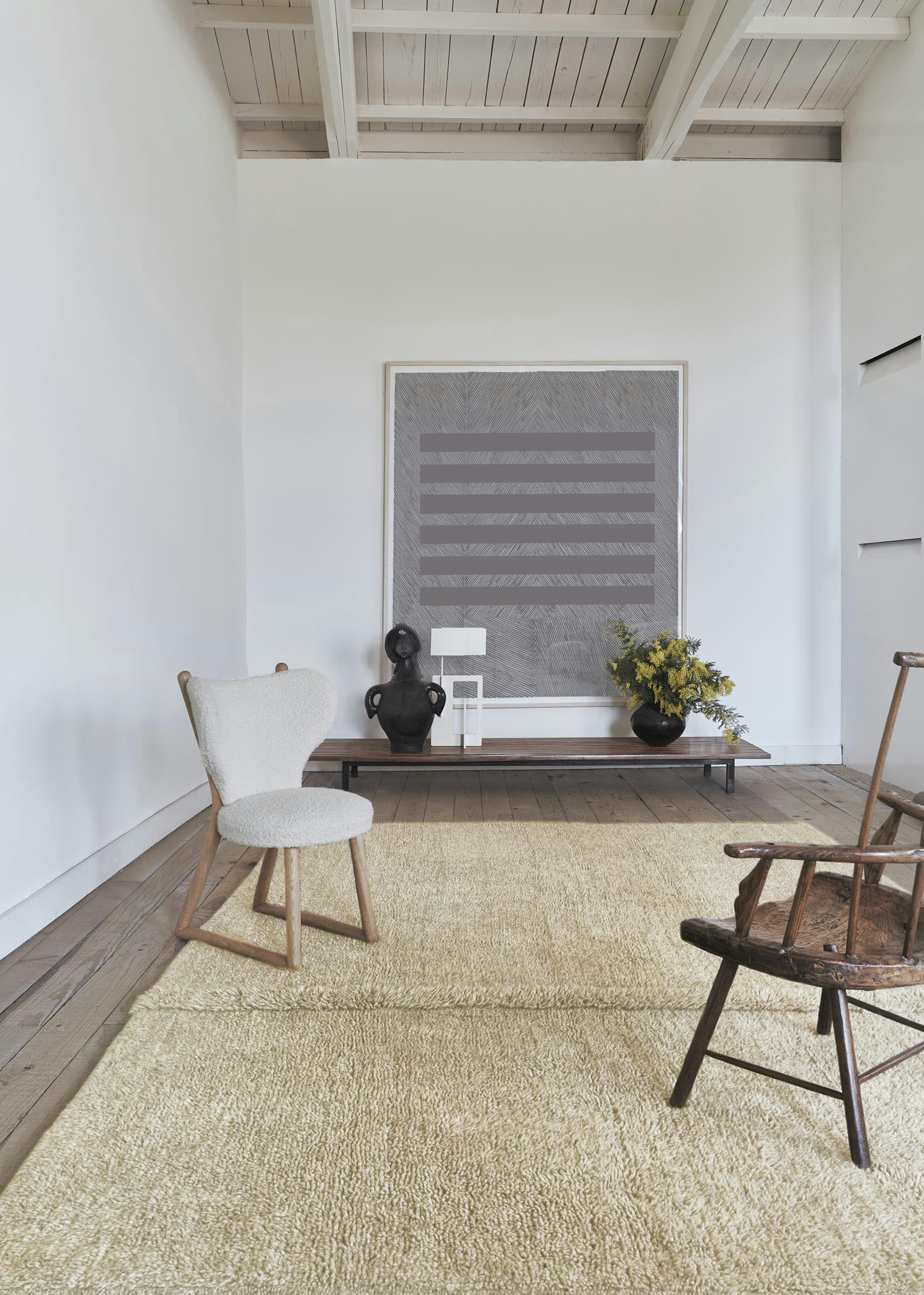 SHEEP OF THE WORLD - Tapis lavable en laine marron 80x140