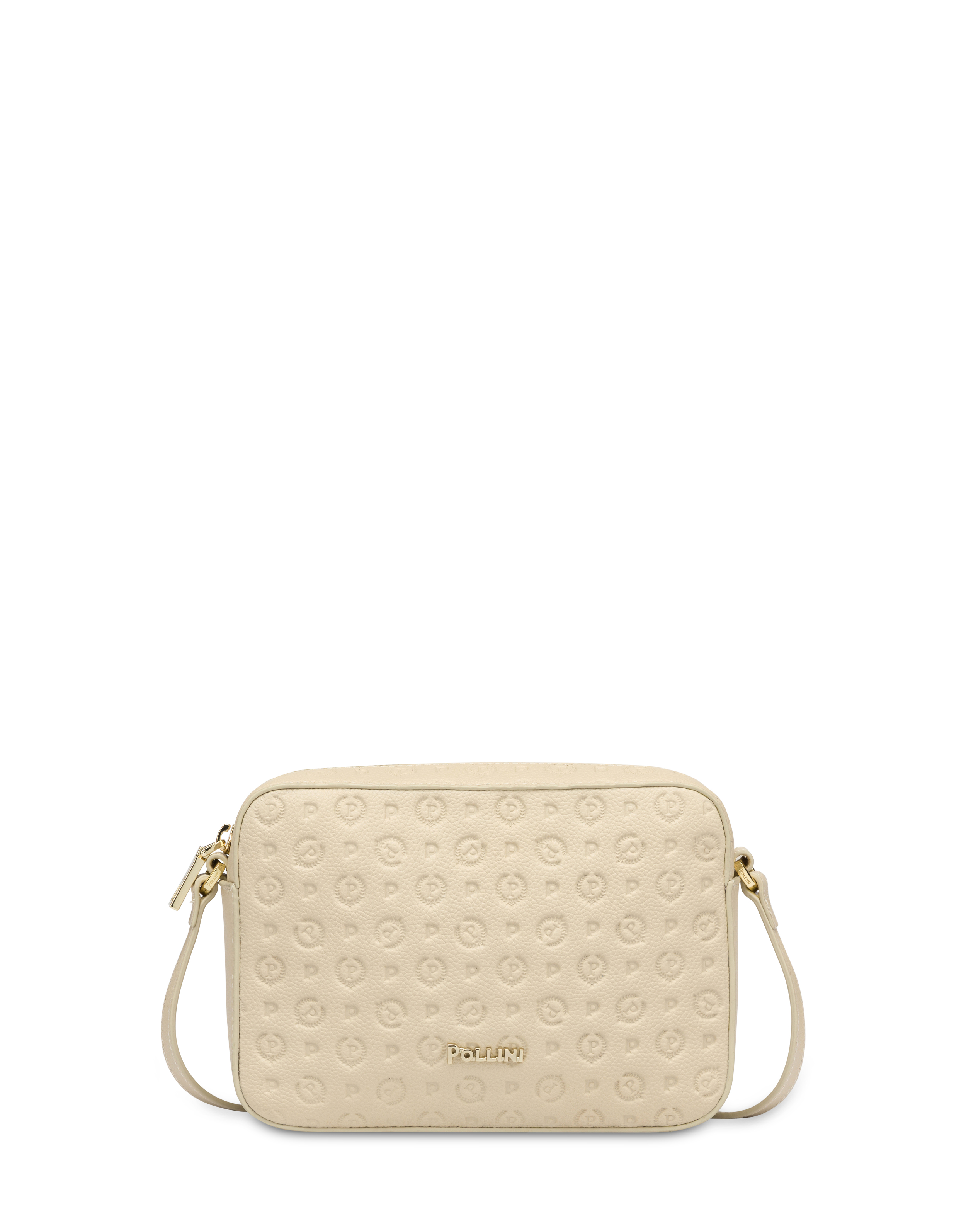 Borsa A Tracolla Heritage Logo Embossed Avorio