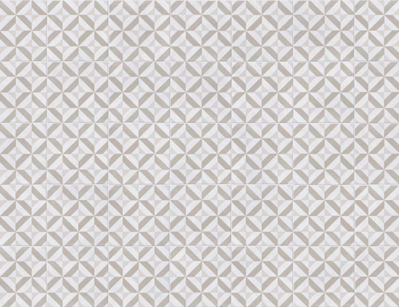 PVC Hermes Tile Weiß, Beige 2m