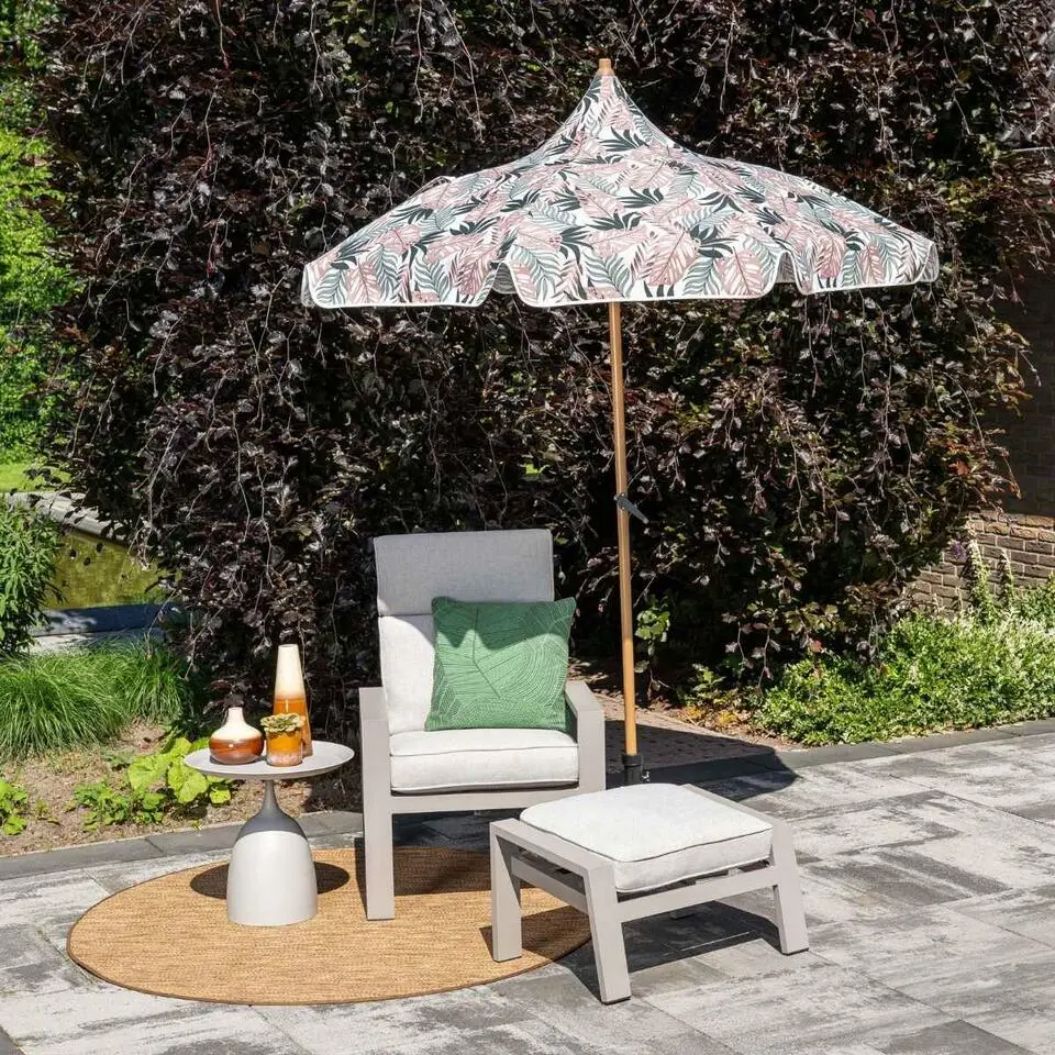 Aloha �?stokparasol &Oslash;200 cm �?light teak look �?palm forest