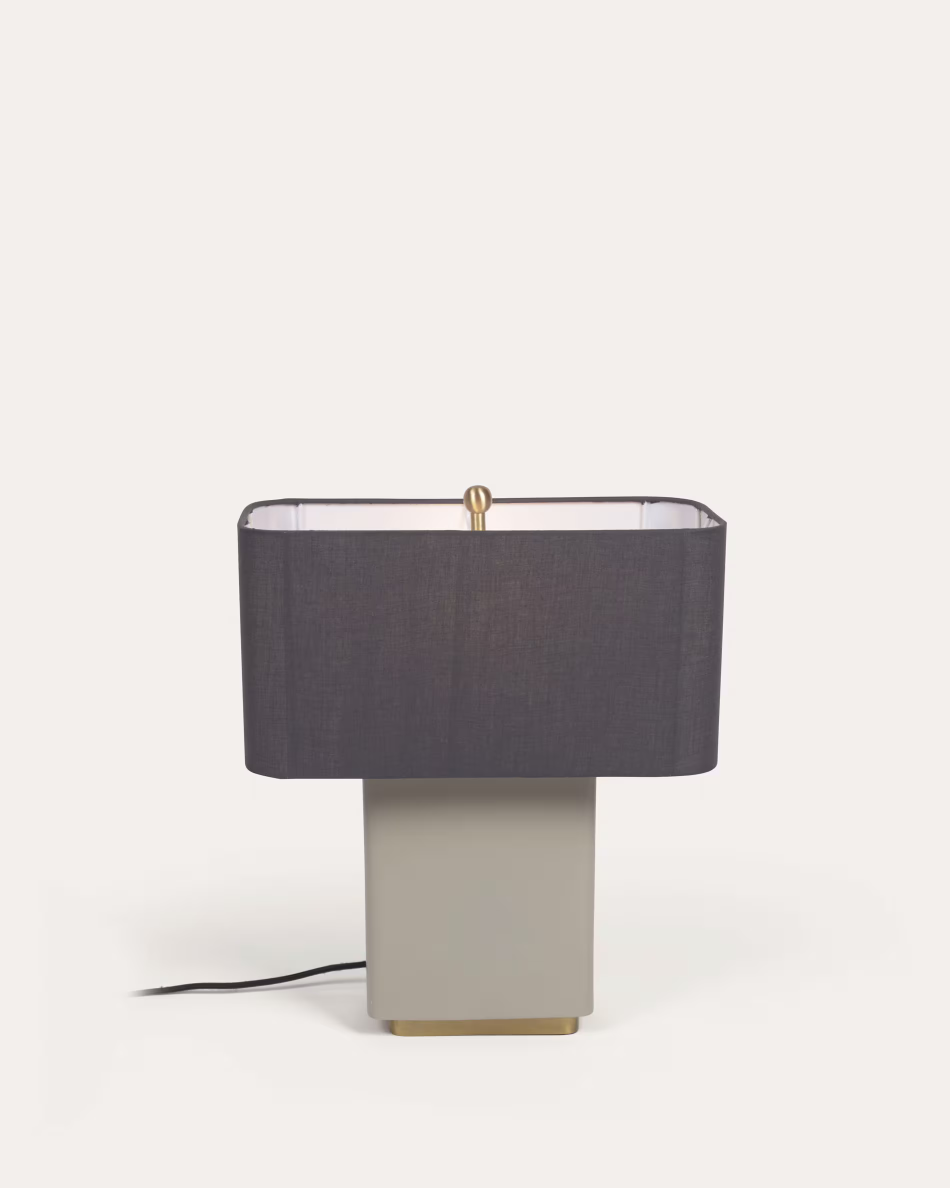 Lámpara de mesa Clelia de metal con acabado pintado beige y gris oscuro
