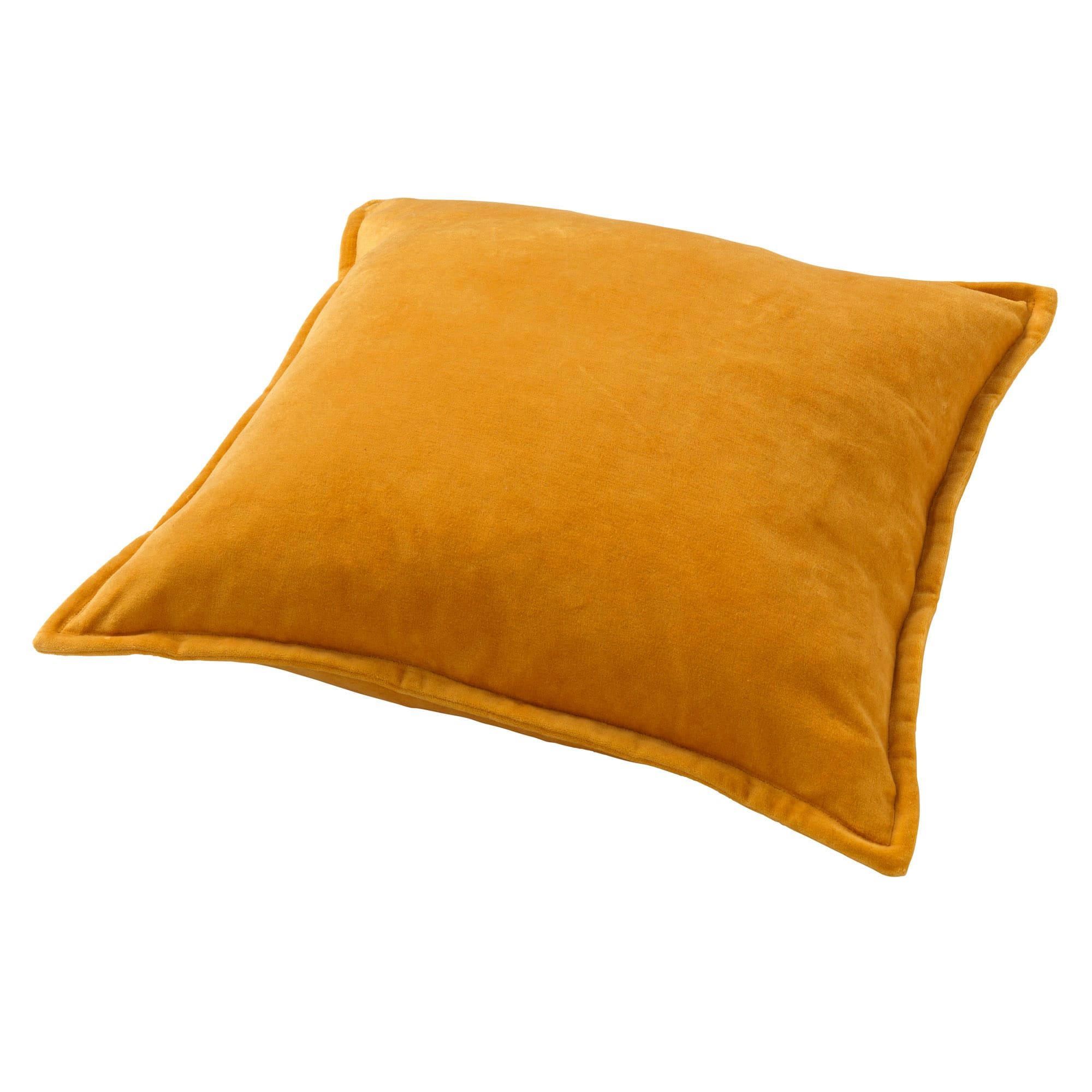 CAITH - Coussin - jaune en velours 50x50 cm uni