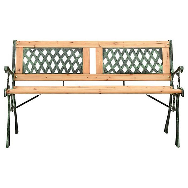 Banc de jardin - VIDAXL - 122 cm - Bois de sapin massif - Fonte - 3 places