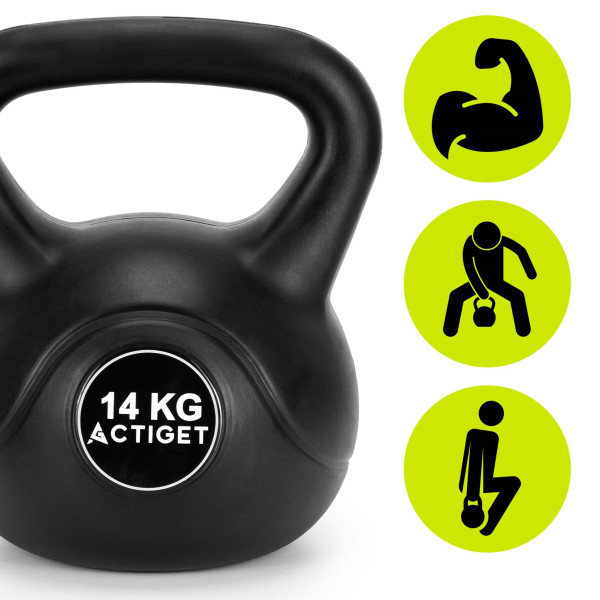 Kettlebell do ćwiczeń 14 kg ACTIGET hantla, odważnik treningowy ABS kula
