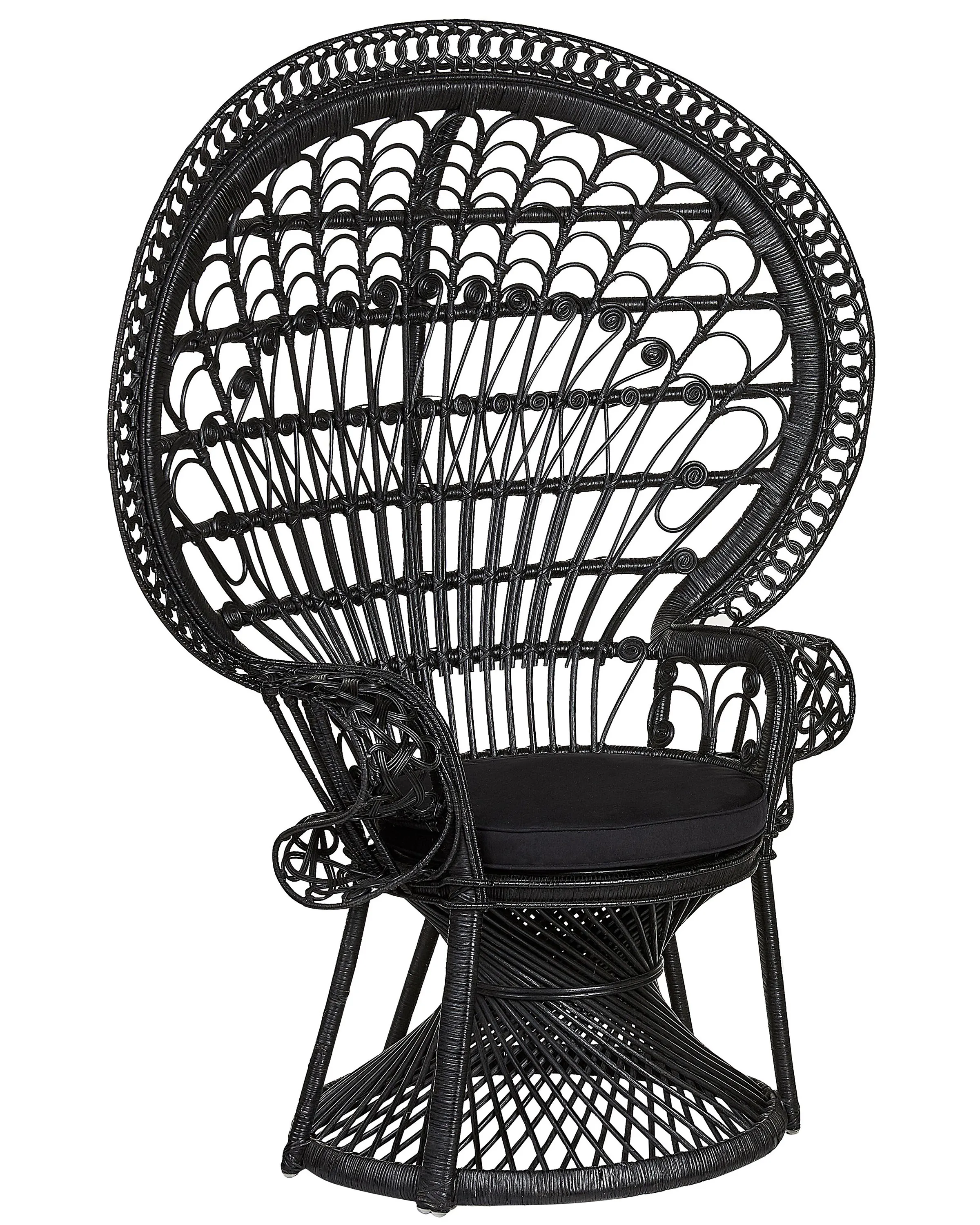 Peacock Chair EMMANUELLE Rattan Black