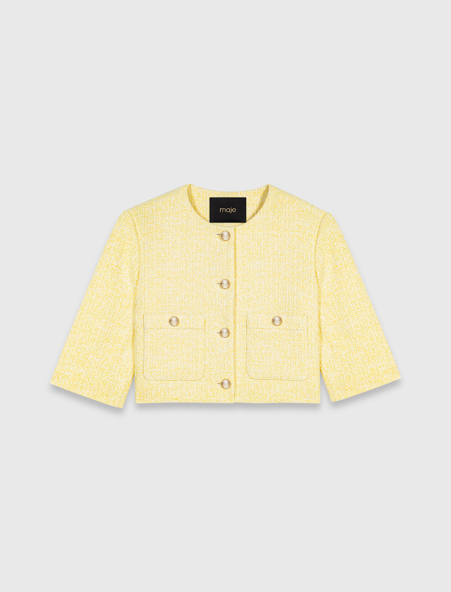 Veste manches courtes en tweed