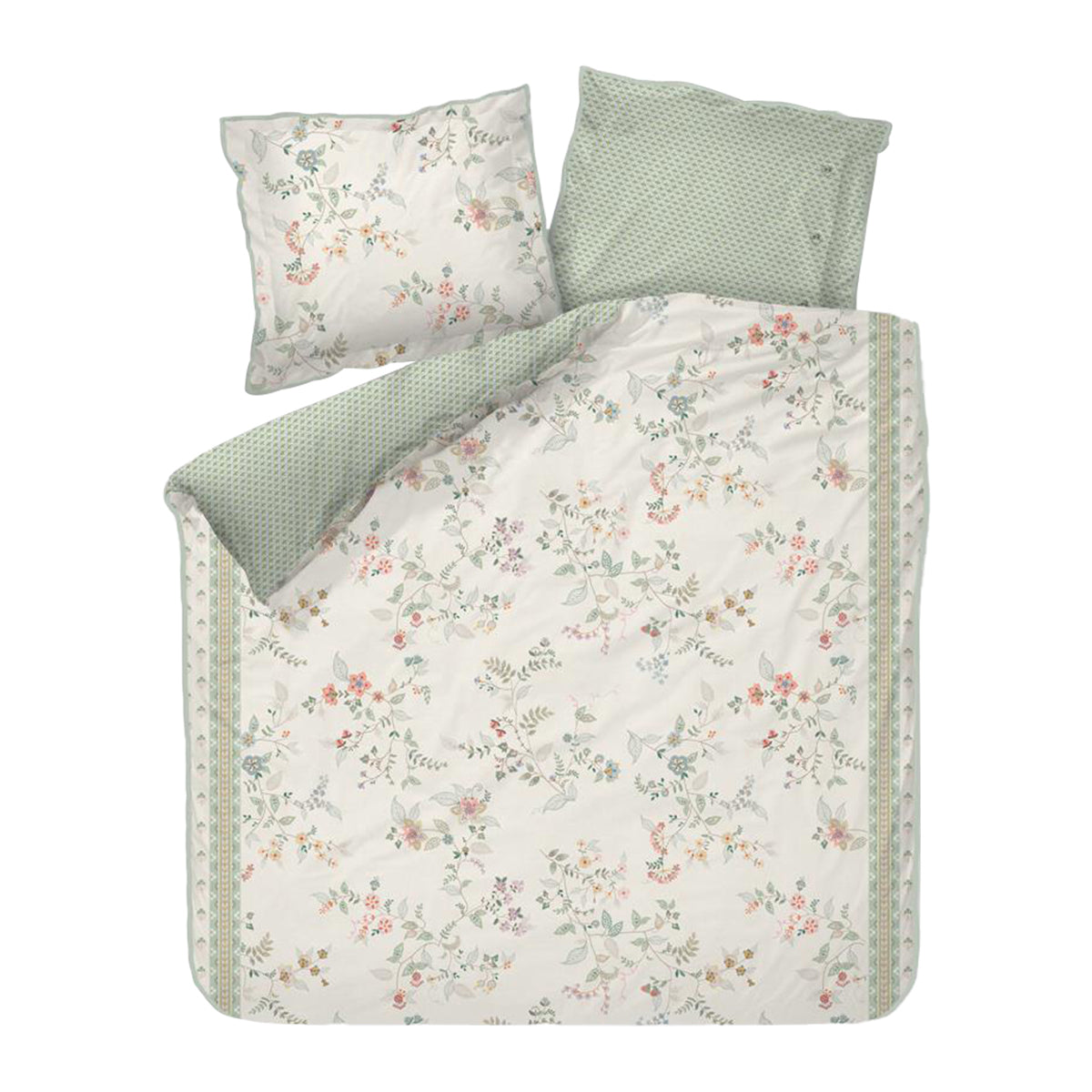 Pip Studio Kili Flower Dekbedovertrek 240 x 200/220 cm - Wit