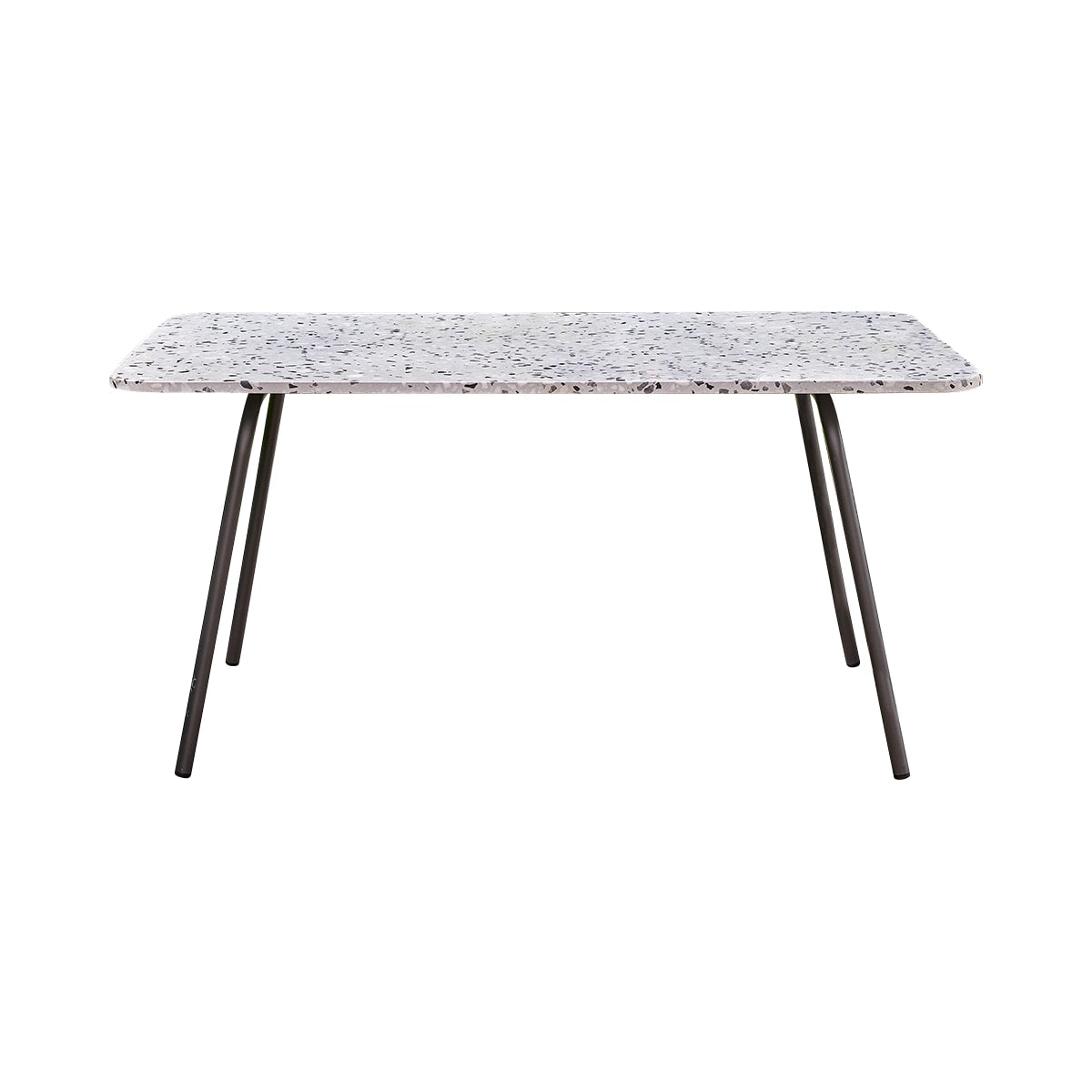 Tikamoon - Rechthoekige tuintafel van terrazzo en grijs metaal 4 6 p.