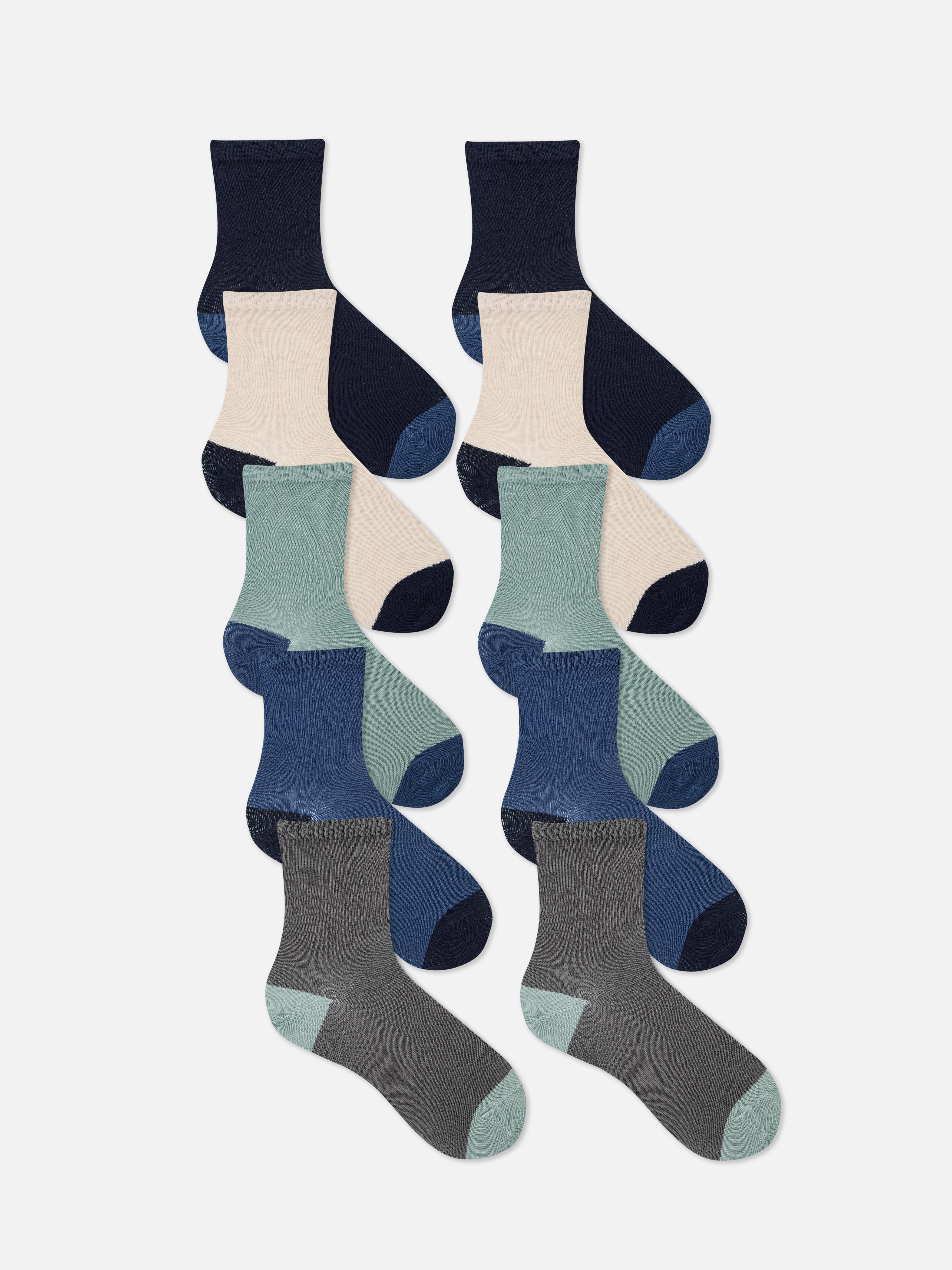 10pk Flat Seam Ankle Socks