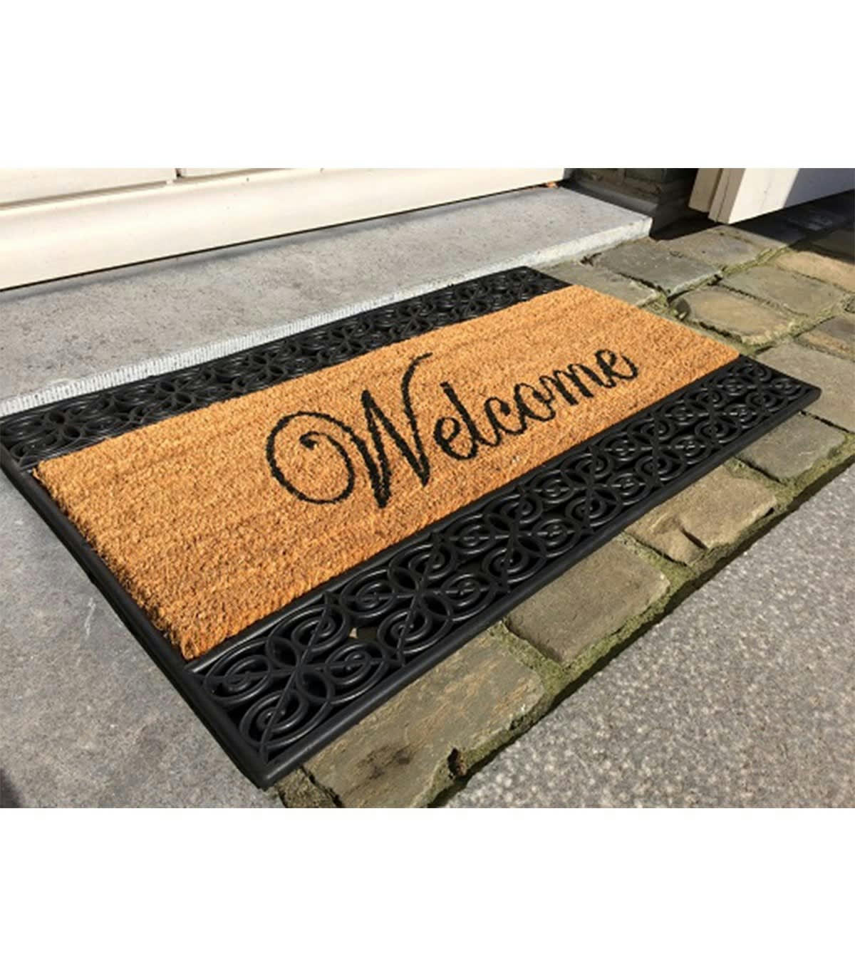 - Paillasson Welcome marron et noir 45 x 75 cm
