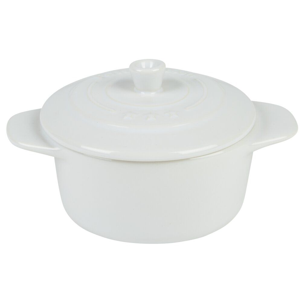Mini cocotte céramique avec couvercle Ø9.5XH7 cm crème