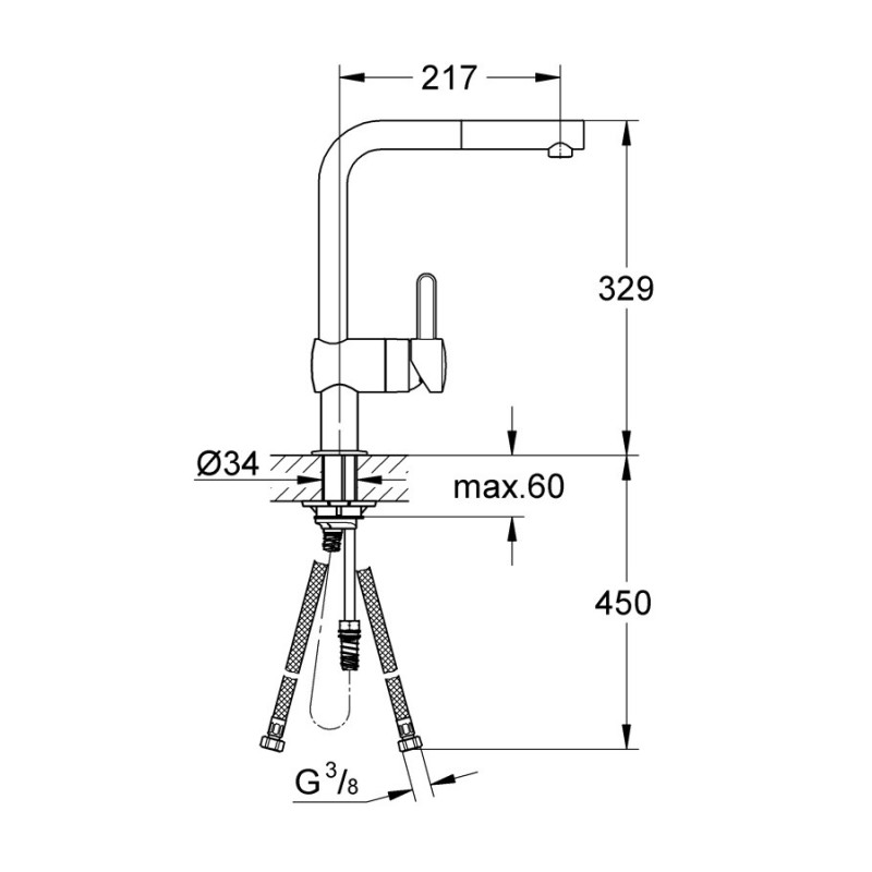 Mitigeur pour évier de cuisine Flair avec bec en L GROHE