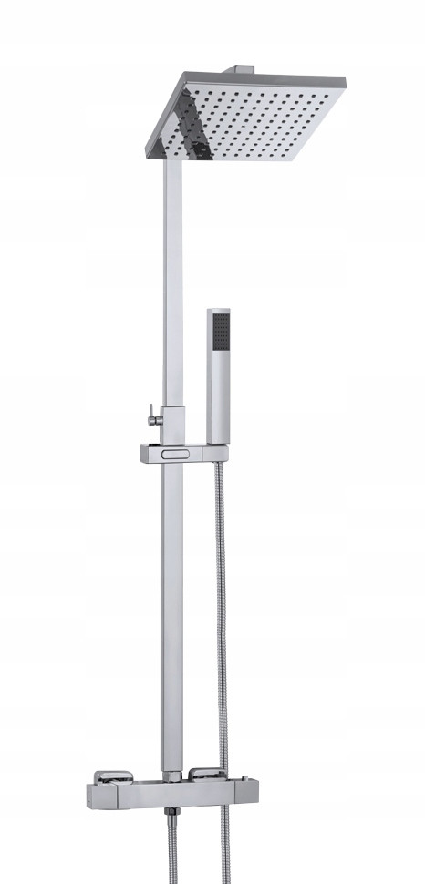 Bateria prysznicowa termostatyczna deszczownica Cube slim