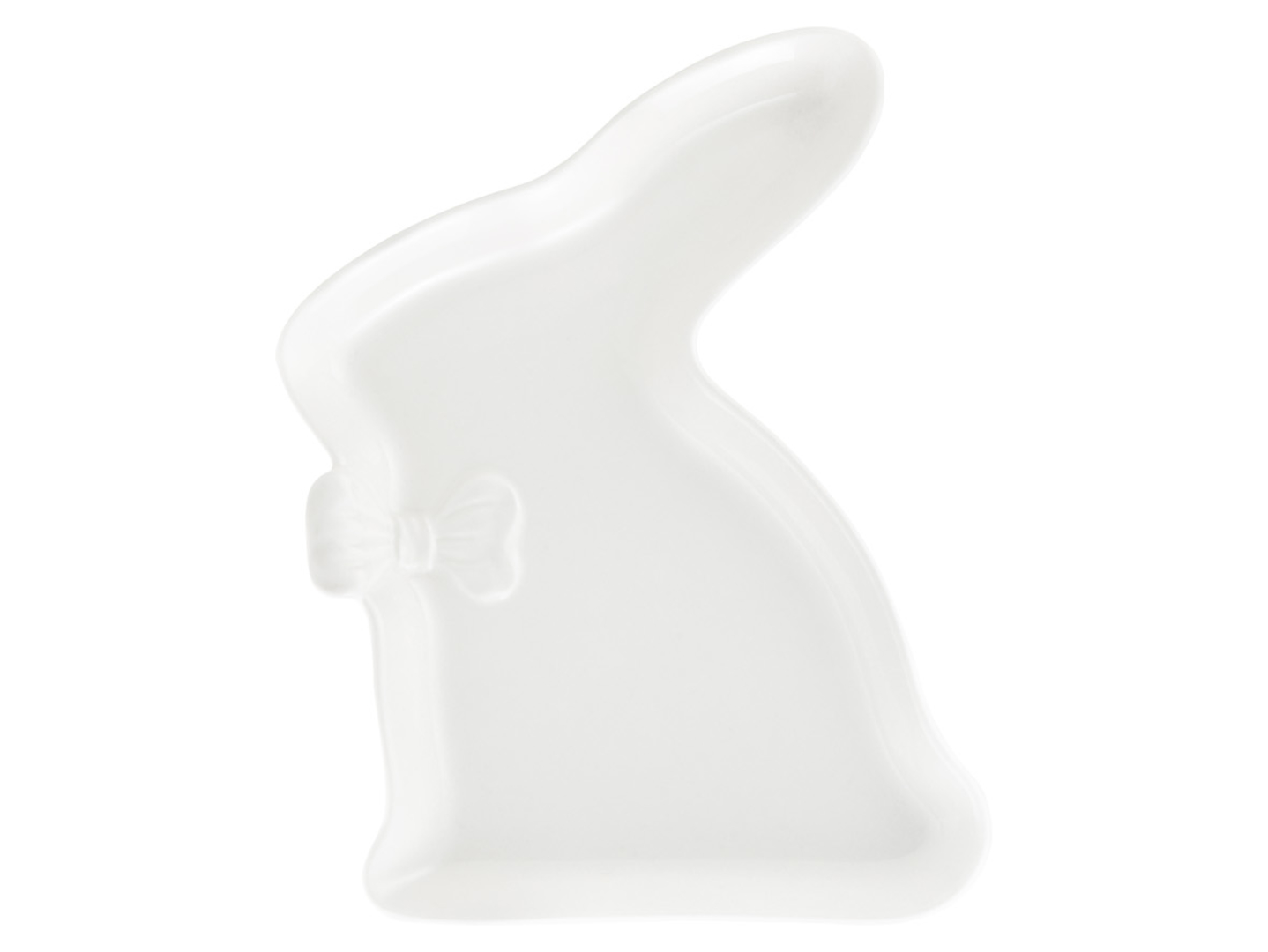Talerz porcelanowy Zając 23 cm biały