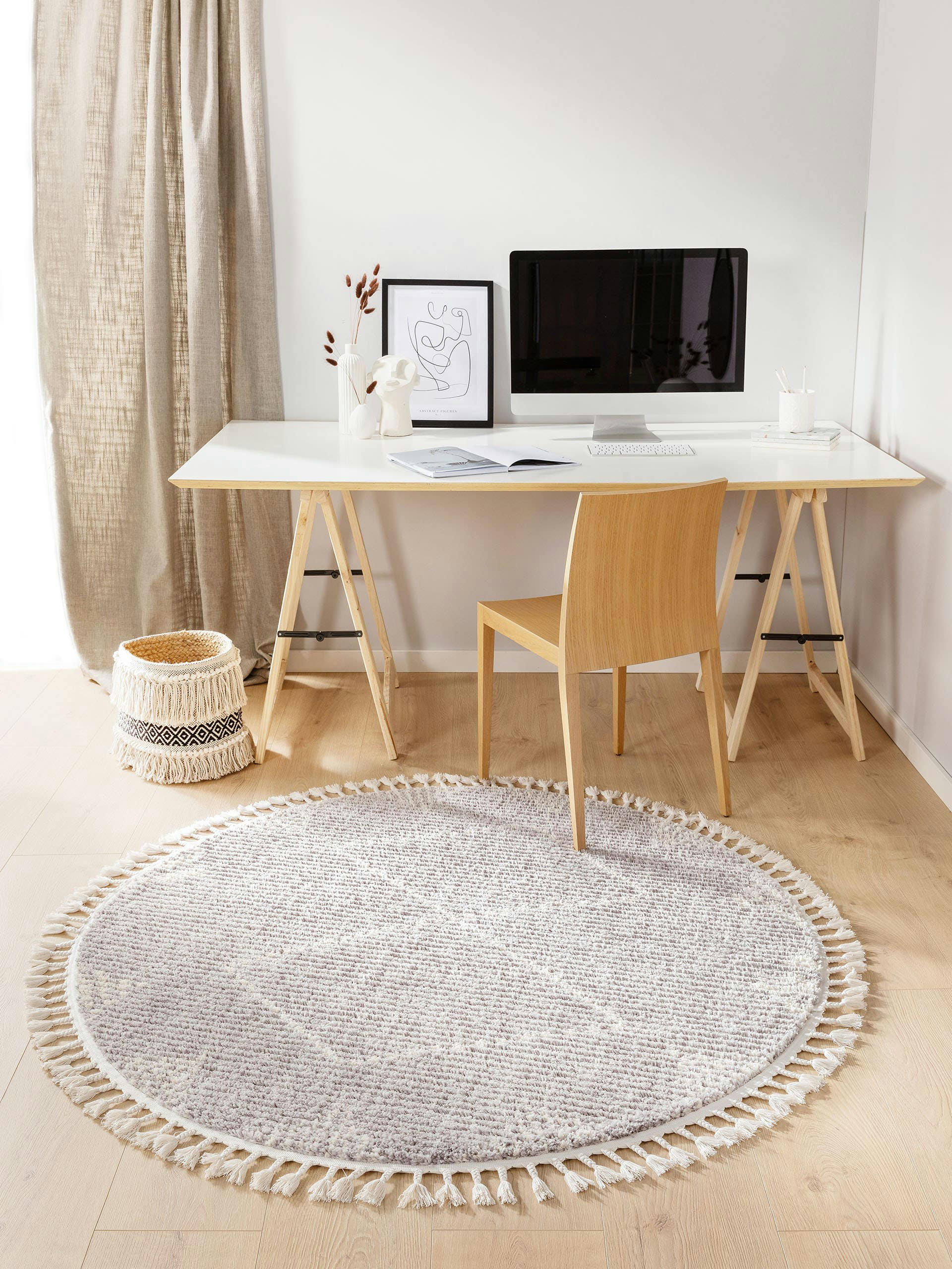 BOSSE - Tapis rond gris D 150