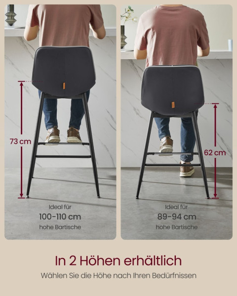 Nowoczesny Zestaw 2 Krzeseł Barowych Ergonomicznych