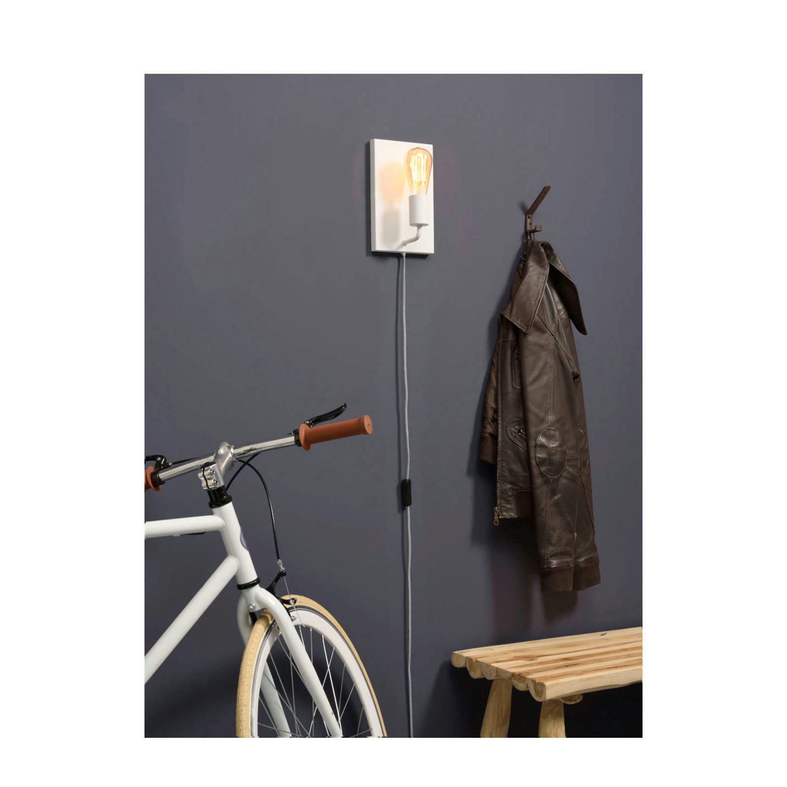 MADRID - Applique murale en métal blanc H25cm