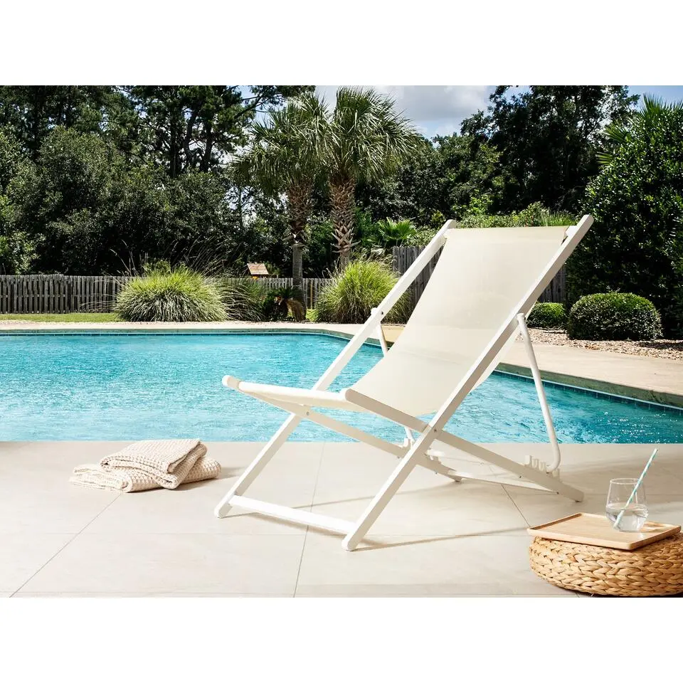 LOCRI II - Strandstoel - Wit/Beige - Polyester