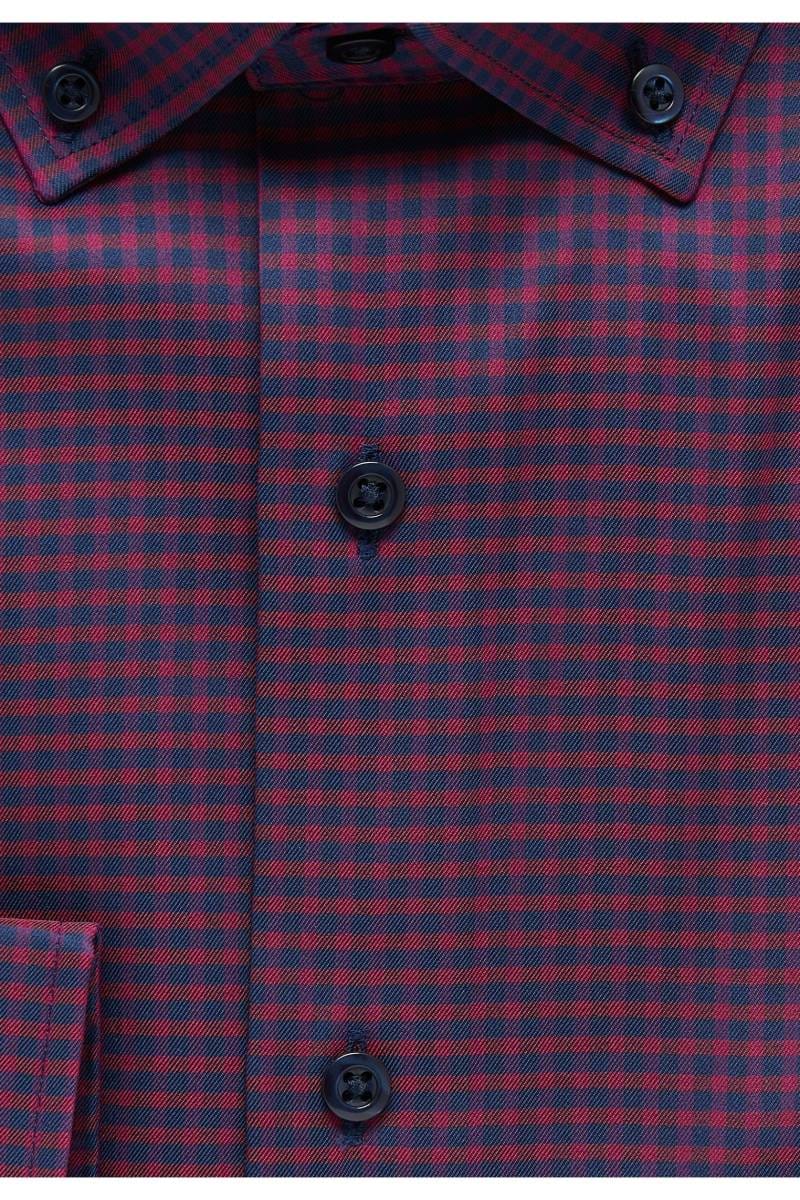 ETERNA Performance Modern Fit Tencel Hemd dunkelrot, Kariert