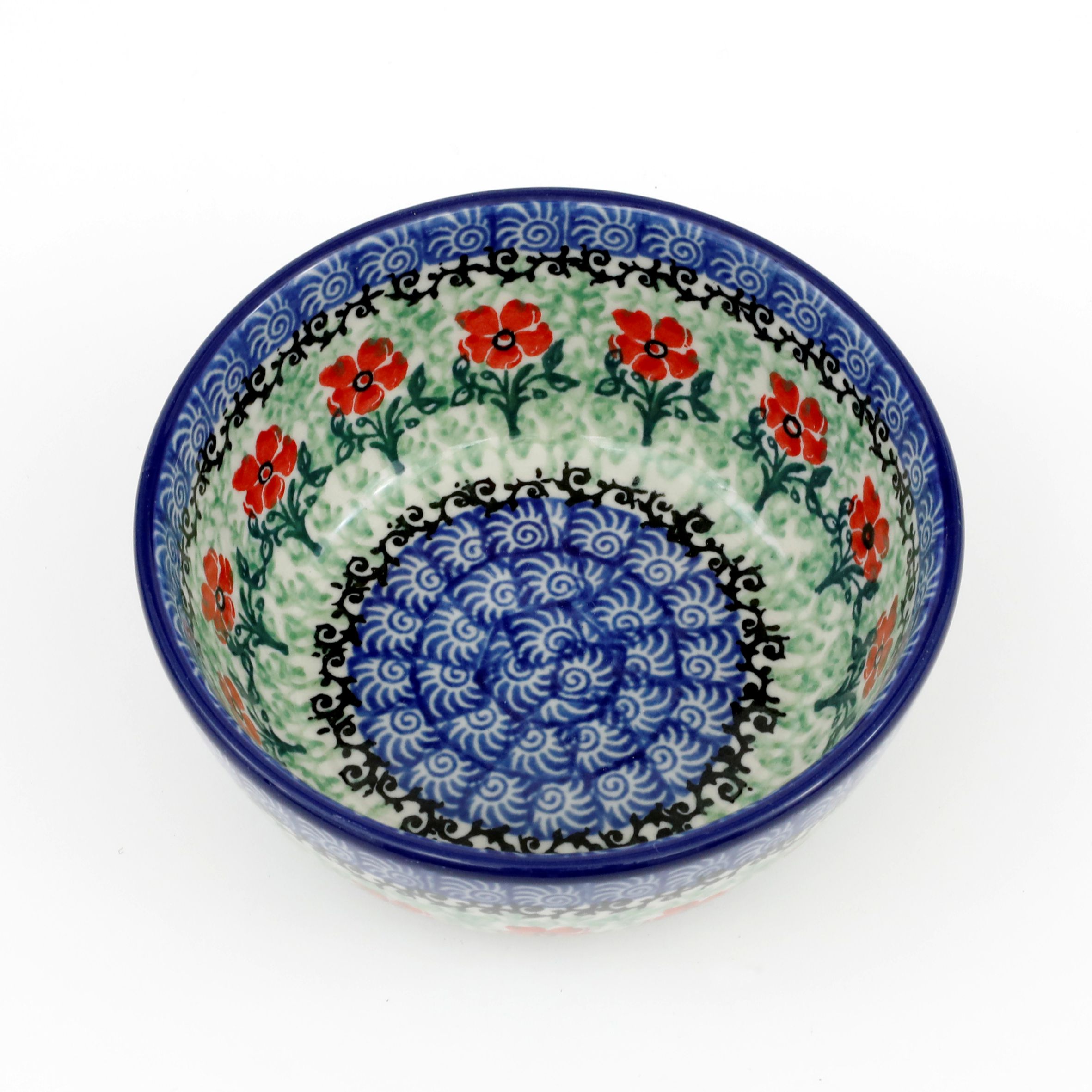 Miska ceramiczna 017 v-0,25l 1916X - Czerwone kwiatuszki