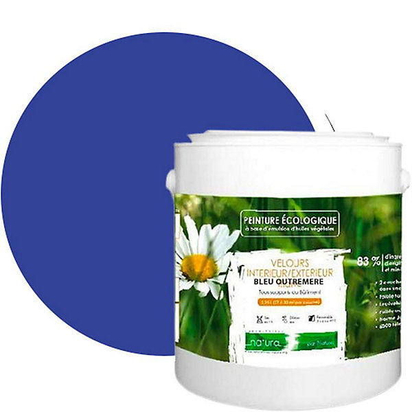 Bleu Outremer Peinture interieur exterieur aspect velours Natura - Bleu Outrmer - 2.5L