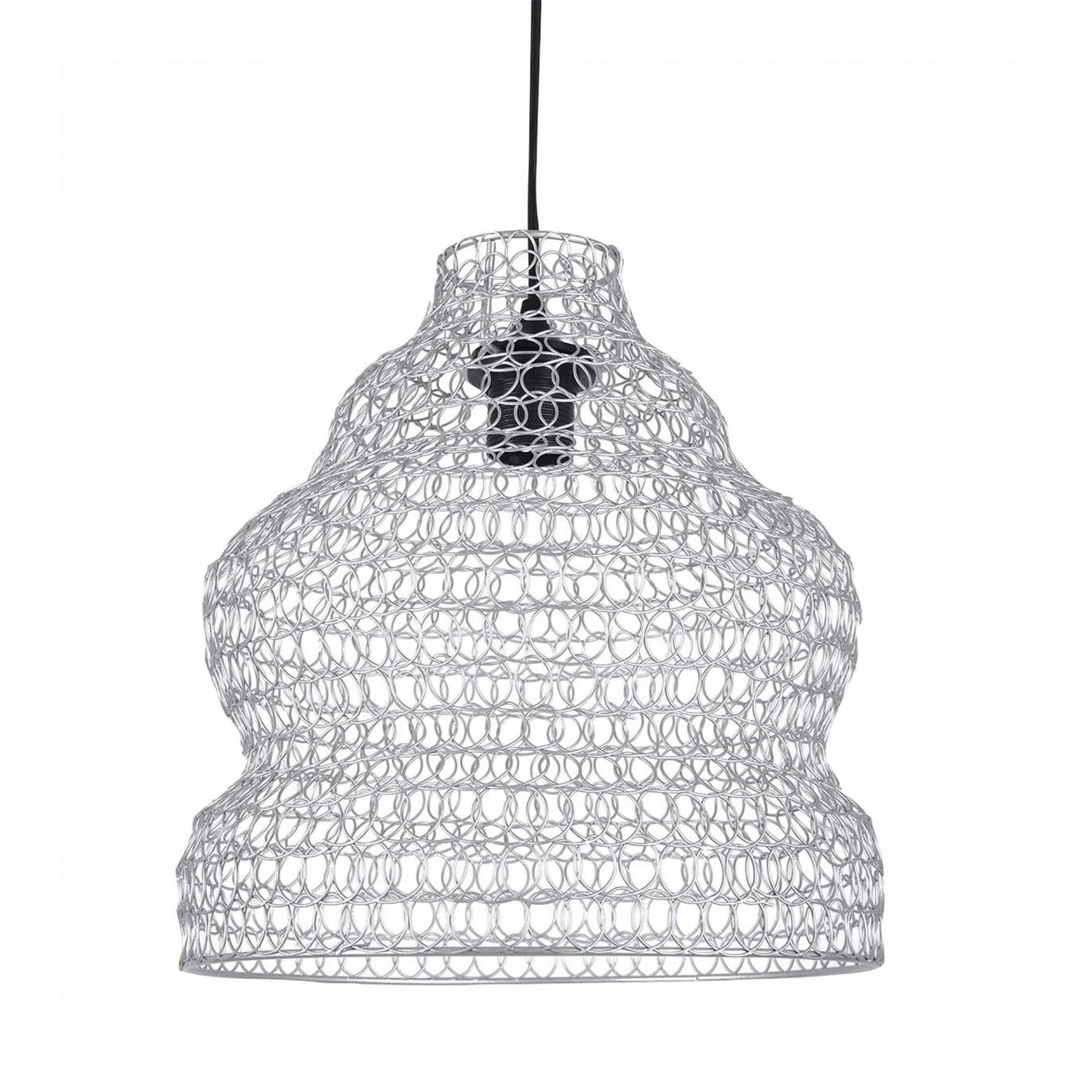 NAVONA - Suspension en métal grillagé argent
