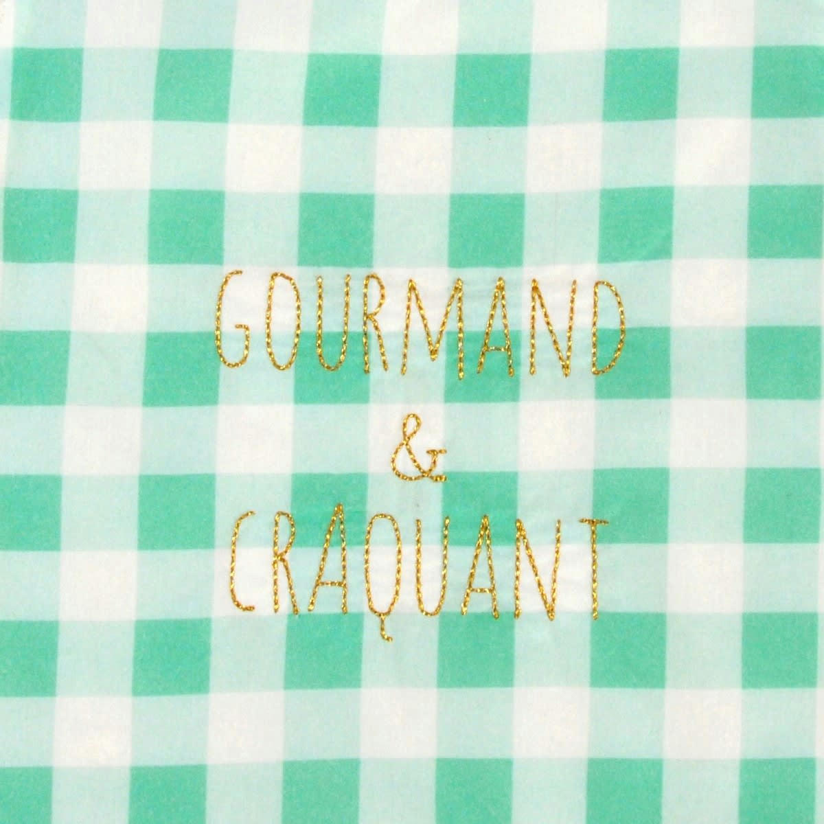 GOURMAND ET CRAQUANT - Serviette bavoir coton bio vert