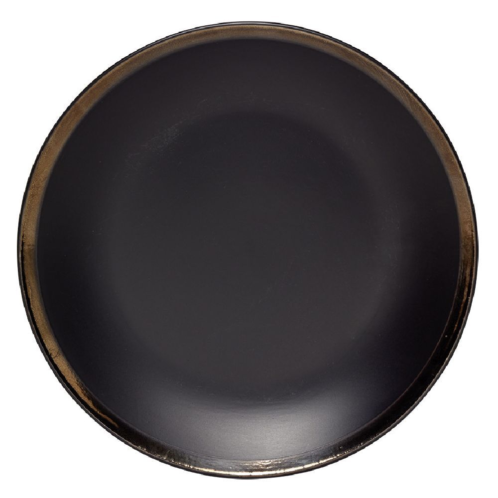 Assiette plate faïence bord liseré doré Ø27cm (2 modèles)