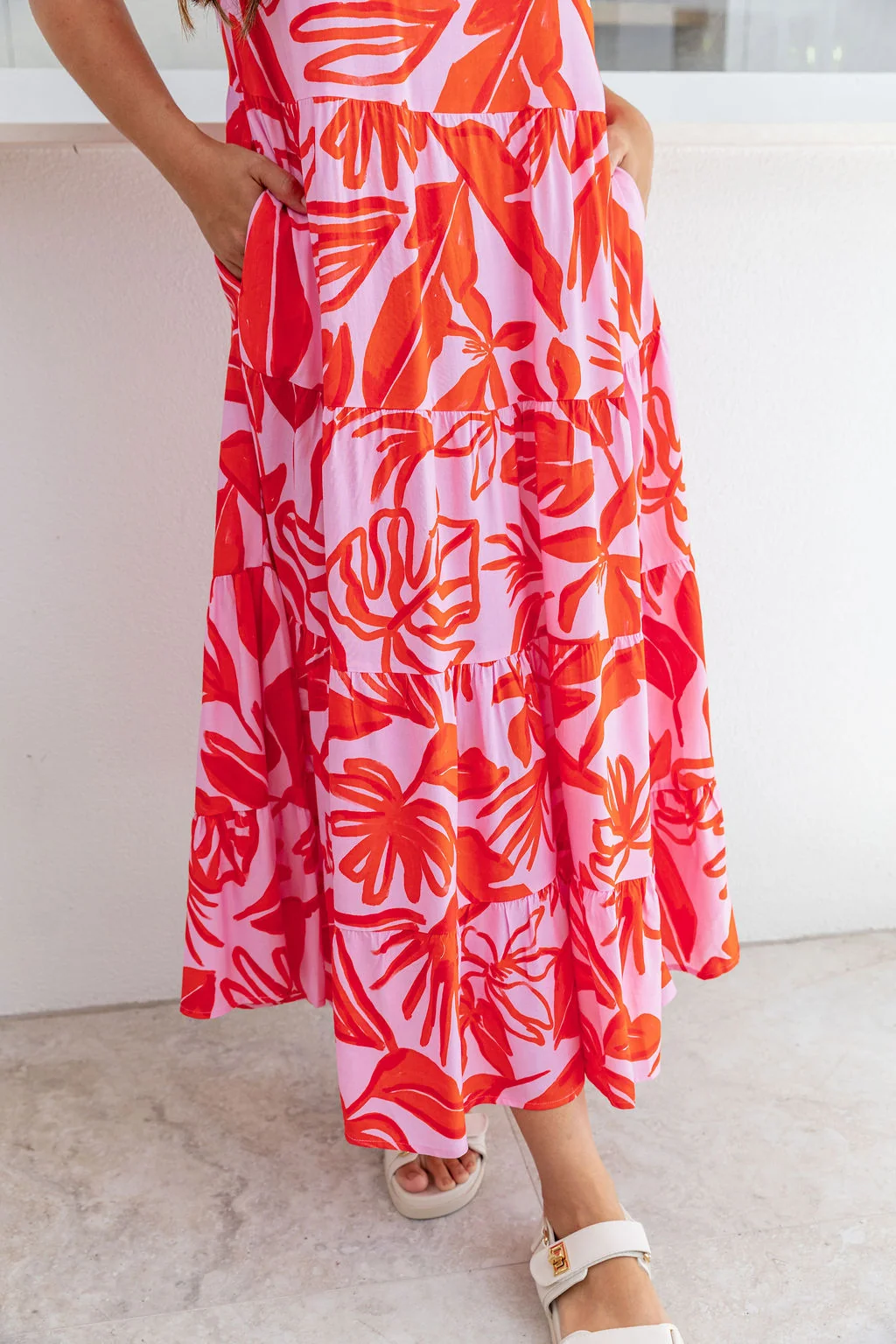 Ronnie Maxi Dress in Blush Fern