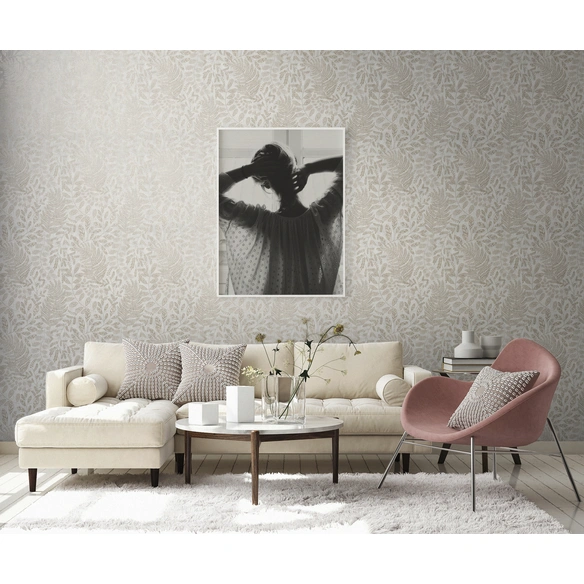 Vliestapete, BxL: 53 x 1005 cm, cremefarben