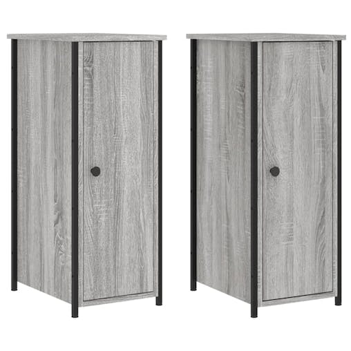 NNEVL Bedside Cabinets 2 pcs Grey Sonoma 32x42x80 cm Engineered Wood