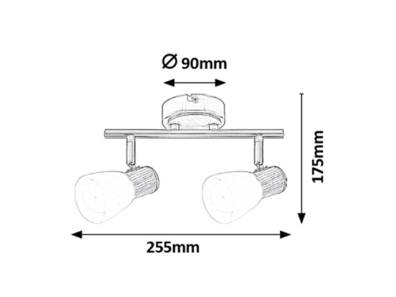 Spot listwa srebrny Gavin 2xE14x12W wym:17,5x25,5x9cm IP20 Rabalux