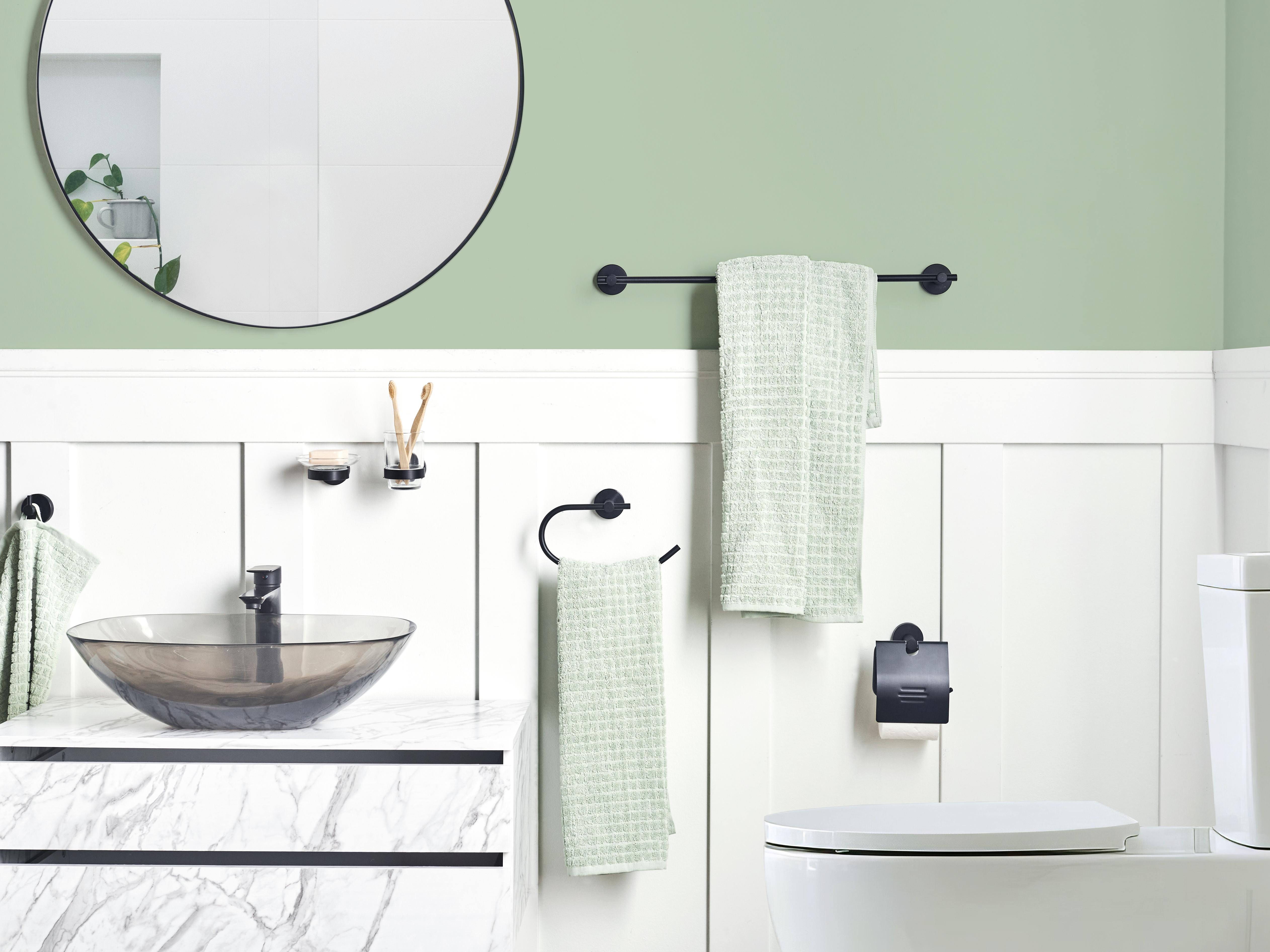 6-Piece Bathroom Hardware Set ZARUMA with Towel Bars and Hooks Black