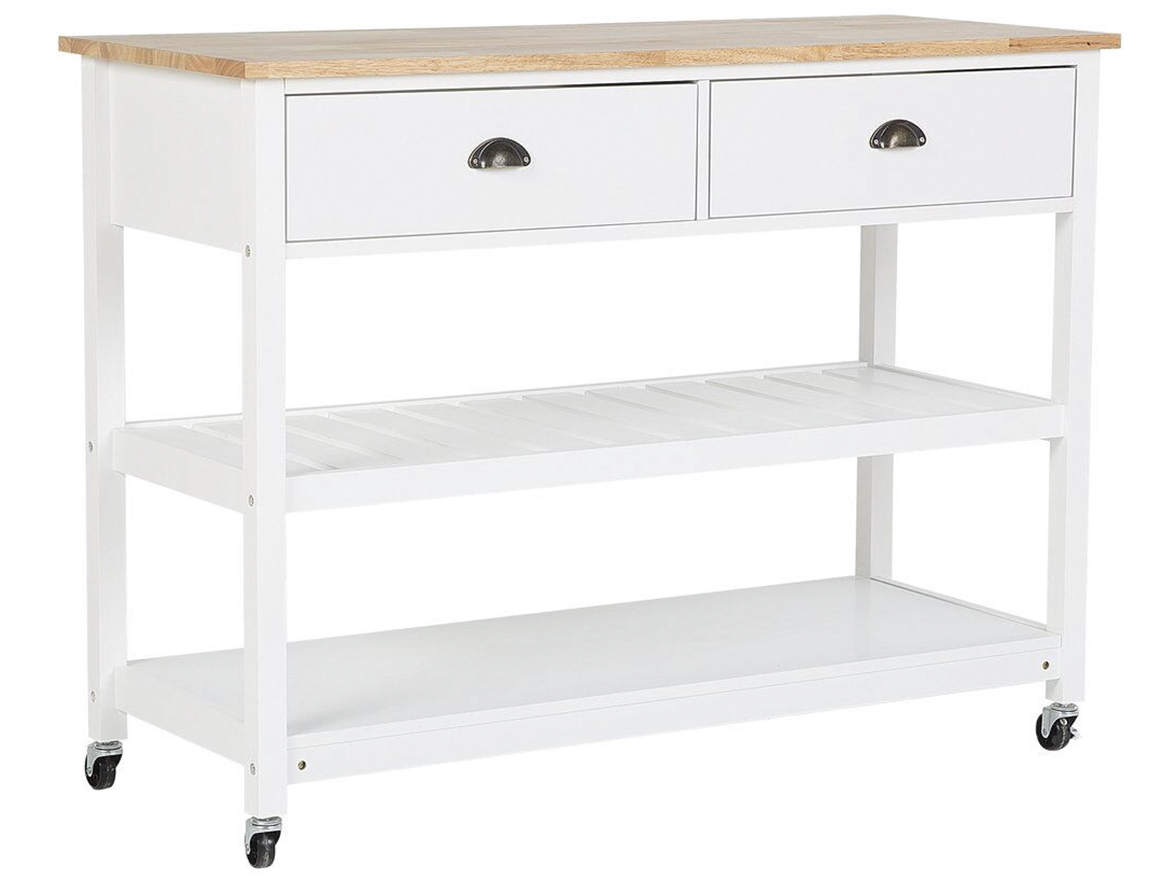 Kitchen Trolley NAVARINO Wood White