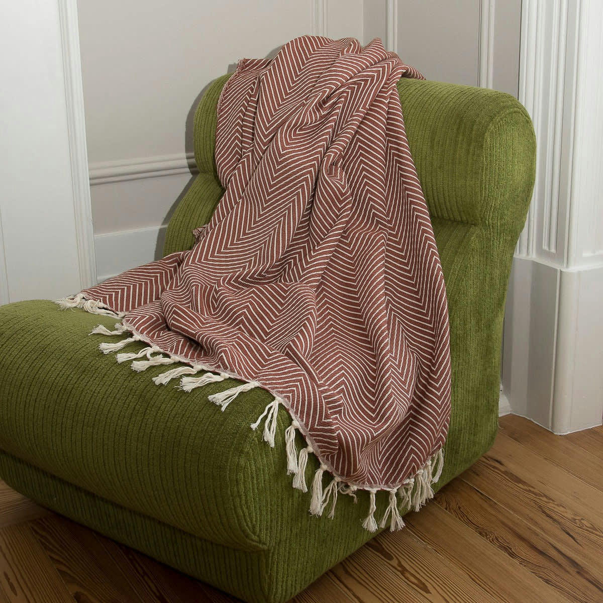 AMSTERDAM - Plaid coton  130x170 tomette