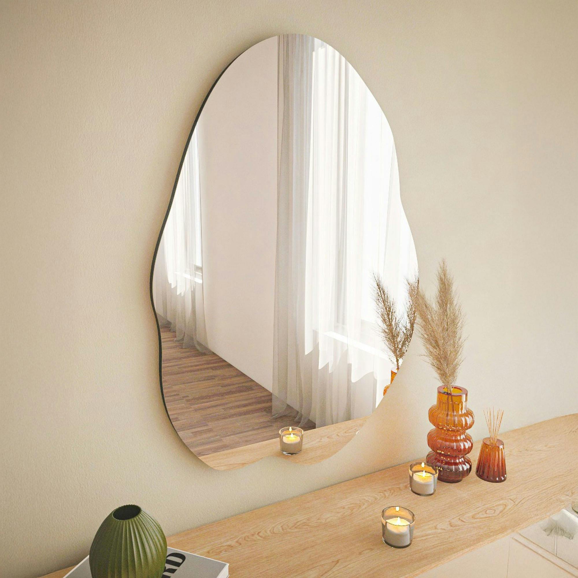 Miroir design organique forme libre 85 cm - style naturel CODY