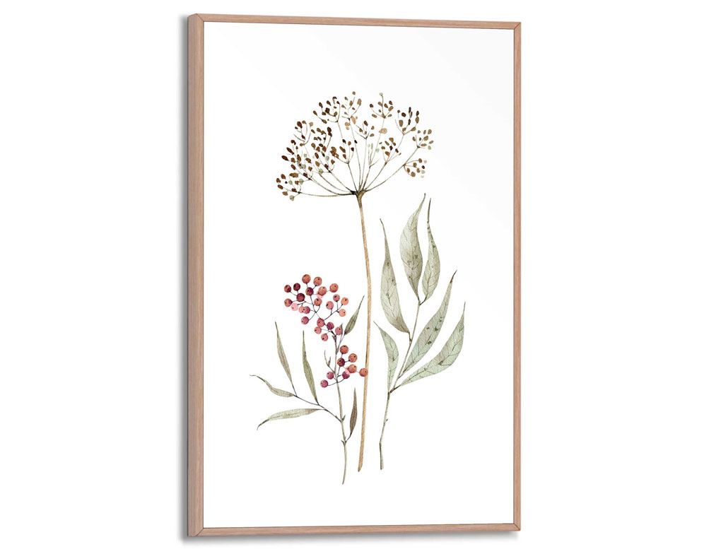 Bild Slim Frame Wood Aqua Flower