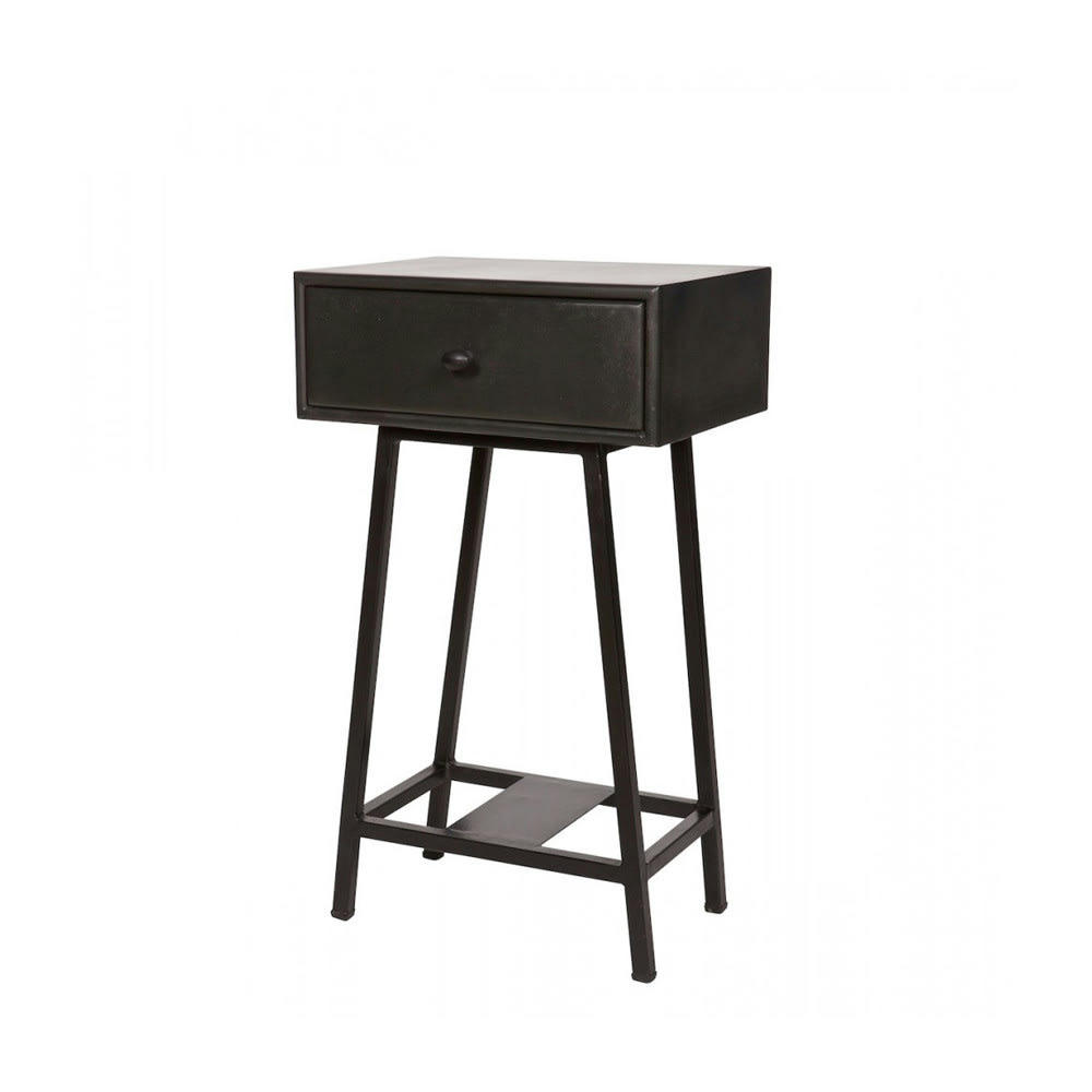 FREM - Table d'appoint bois métal vintage noir