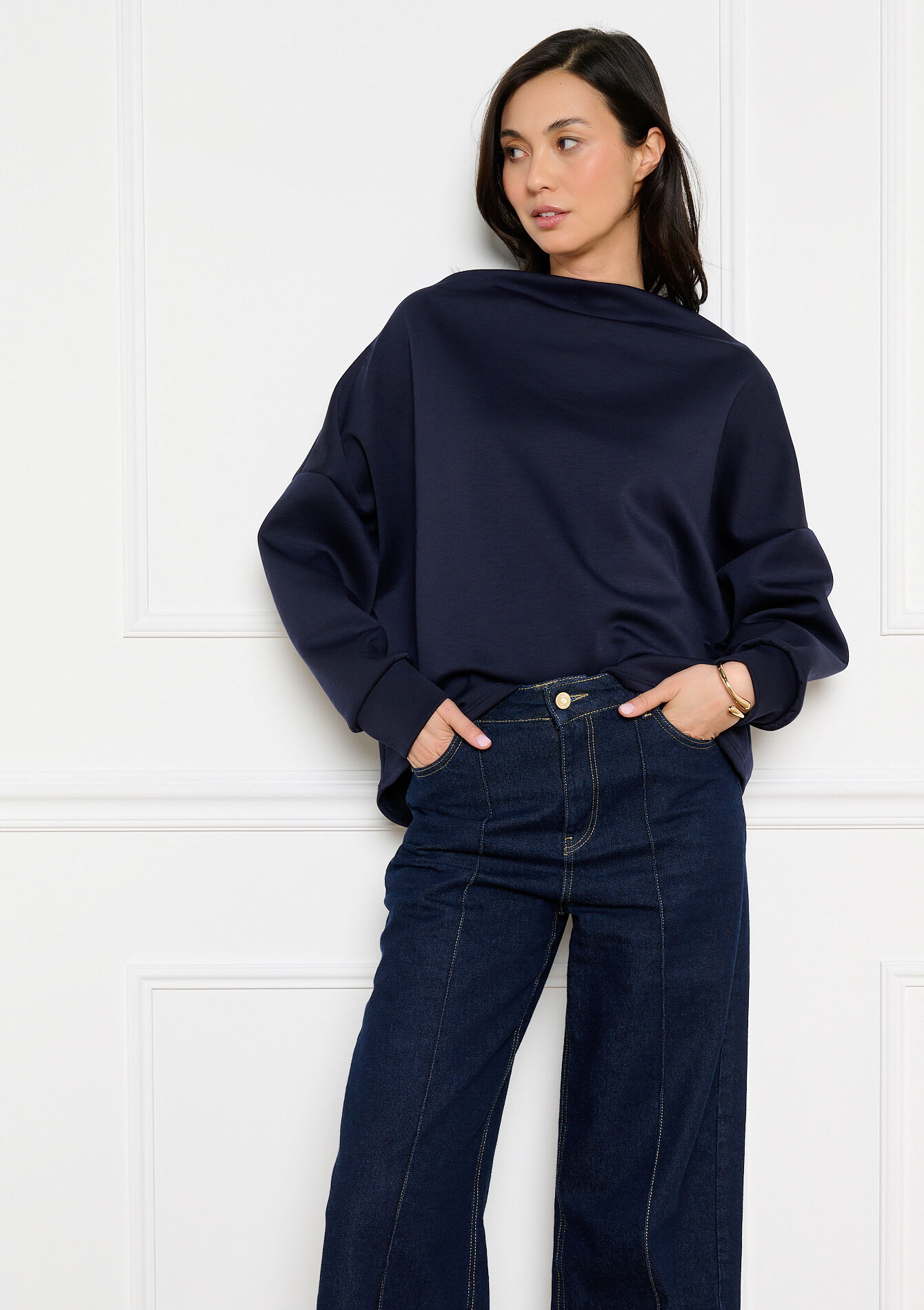 Sweatshirt met boothals