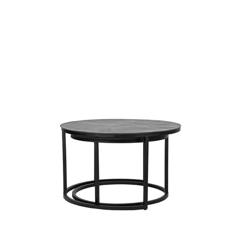LABEL51 Salontafel Grand - Grijs Metaal - 75x75x45cm - Set van 2