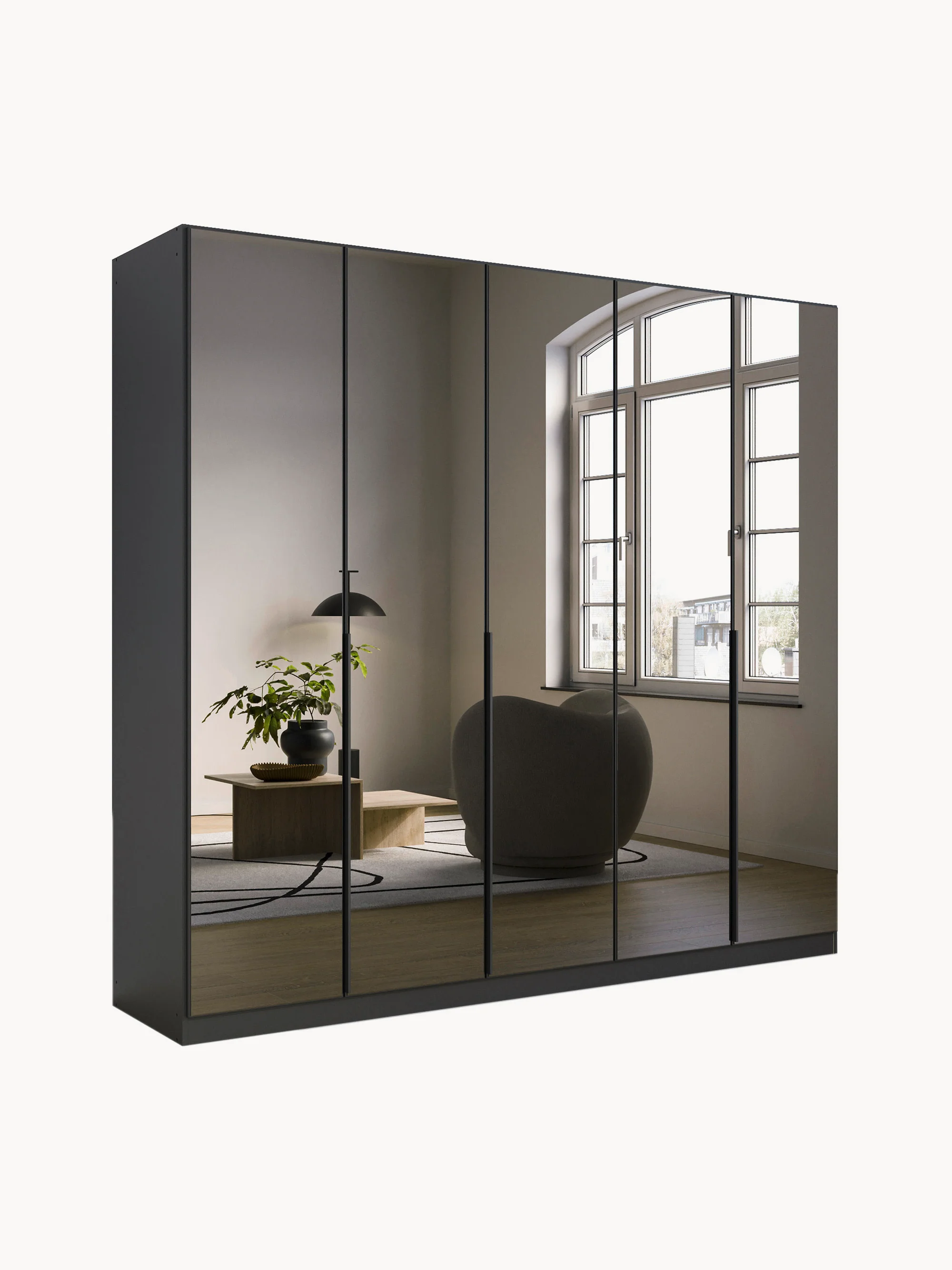 Drehtürenschrank Skyla mit getönten Spiegeltüren