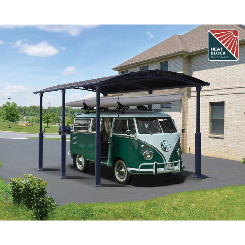 Carport en aluminium Alpine gris foncé 20,2 m²