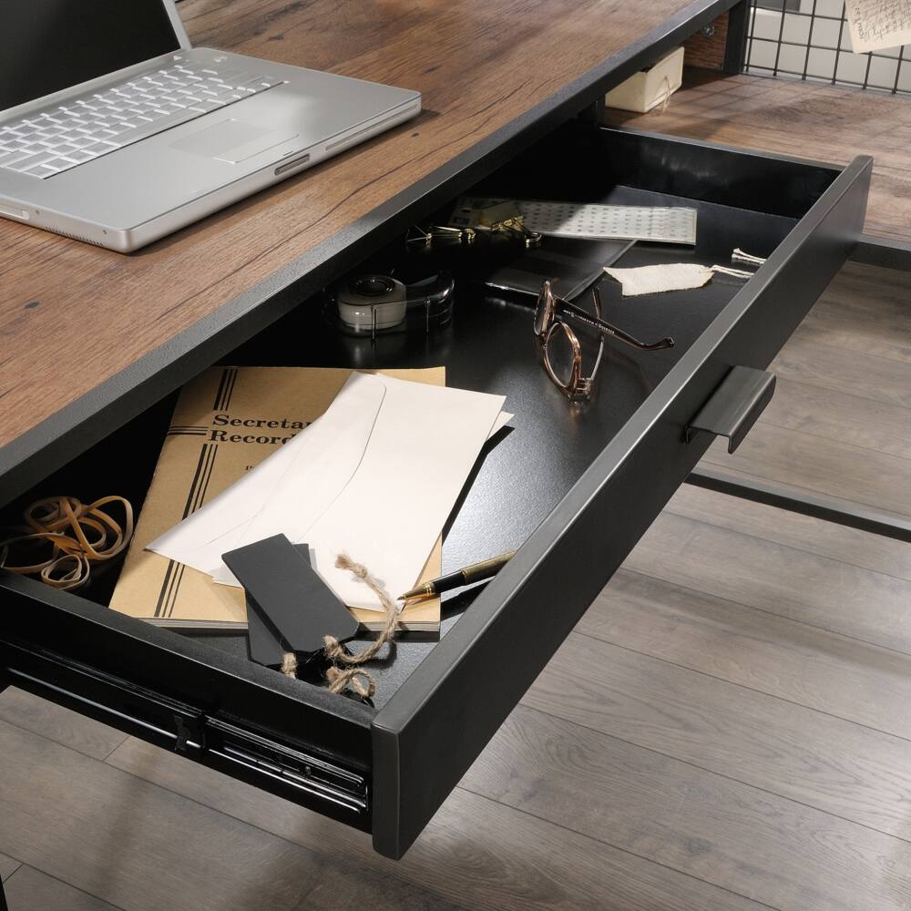 Sauder Boulevard Café Corner L-Shaped Home Office Computer Desk, Vintage Oak Finish