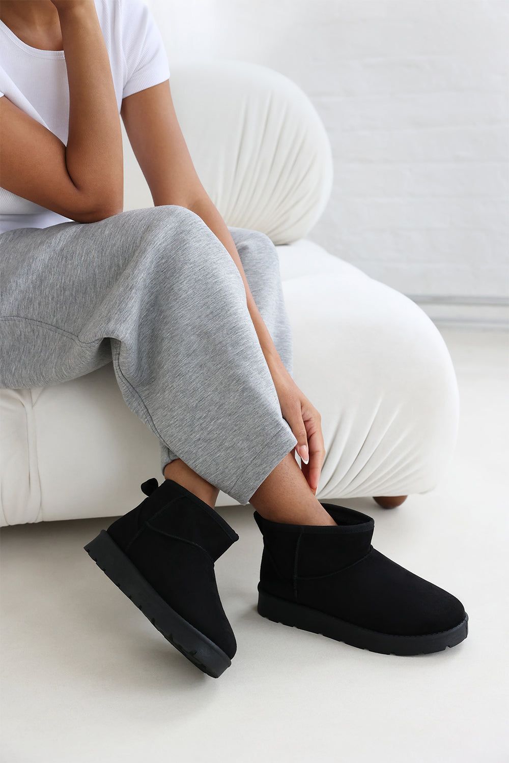 Where's That From Felinia' Embroidery Detail Slip On Ankle Boots