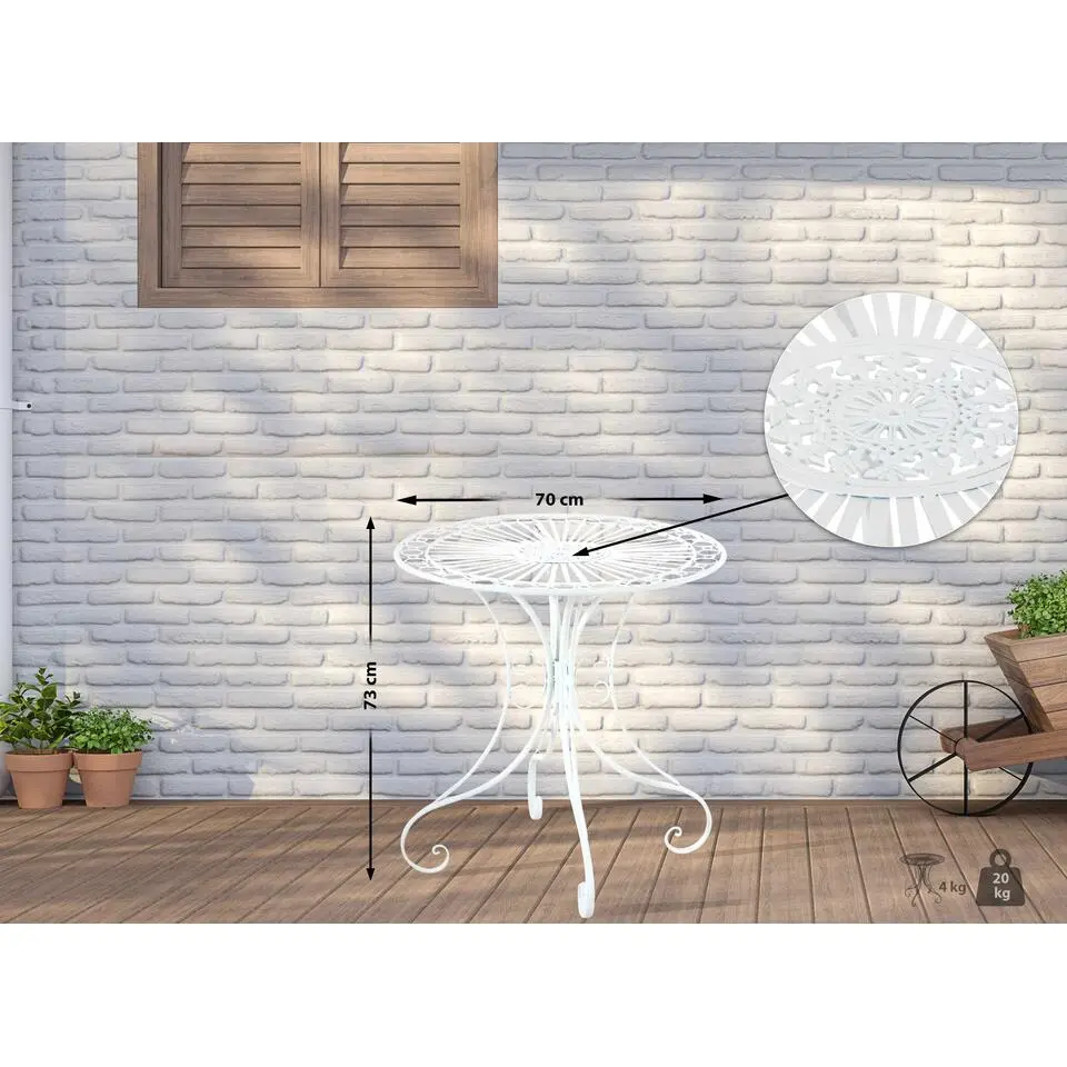 CLP Bijzettafel tuin Hari Metaal - wit